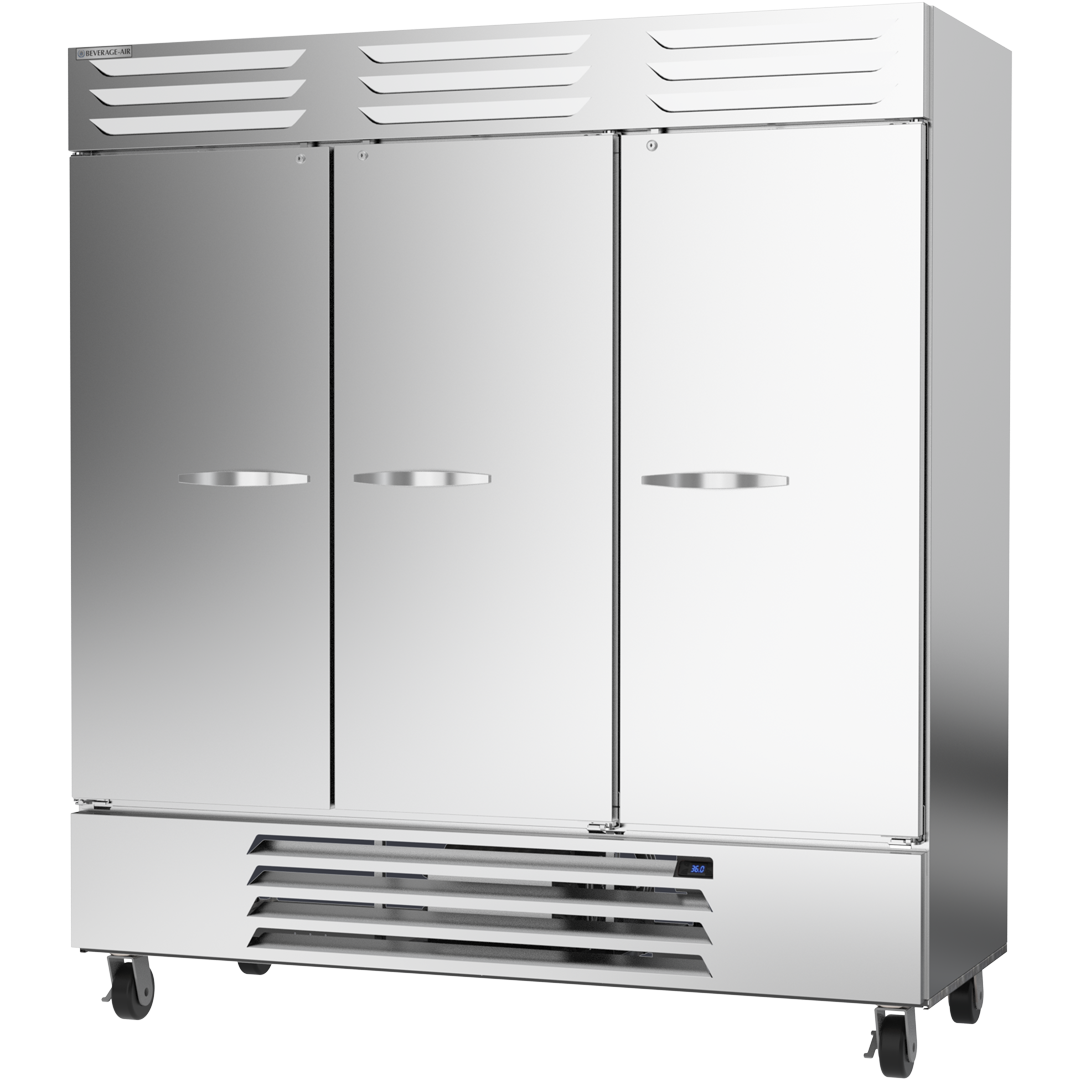 Beverage Air RB72HC 1S 3 Solid Door Bottom Mount Commercial Refrigerator - Perfect for Restaurants, Bars, and Catering Businesses