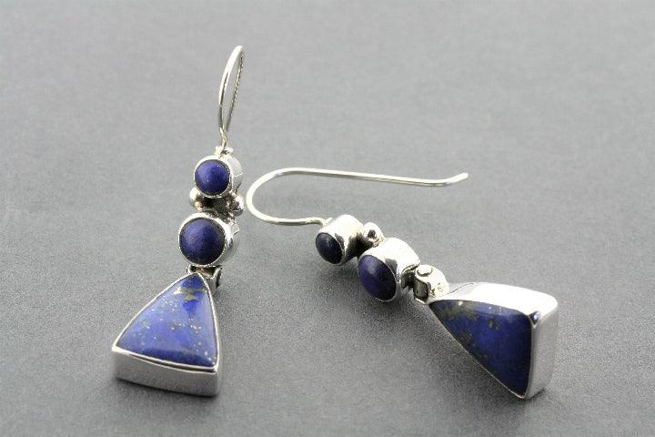 Lapis Lazuli Hula Hoop Earrings for Women - Boho Chic Dangle Earrings for Parties, Festivals & Everyday Wear