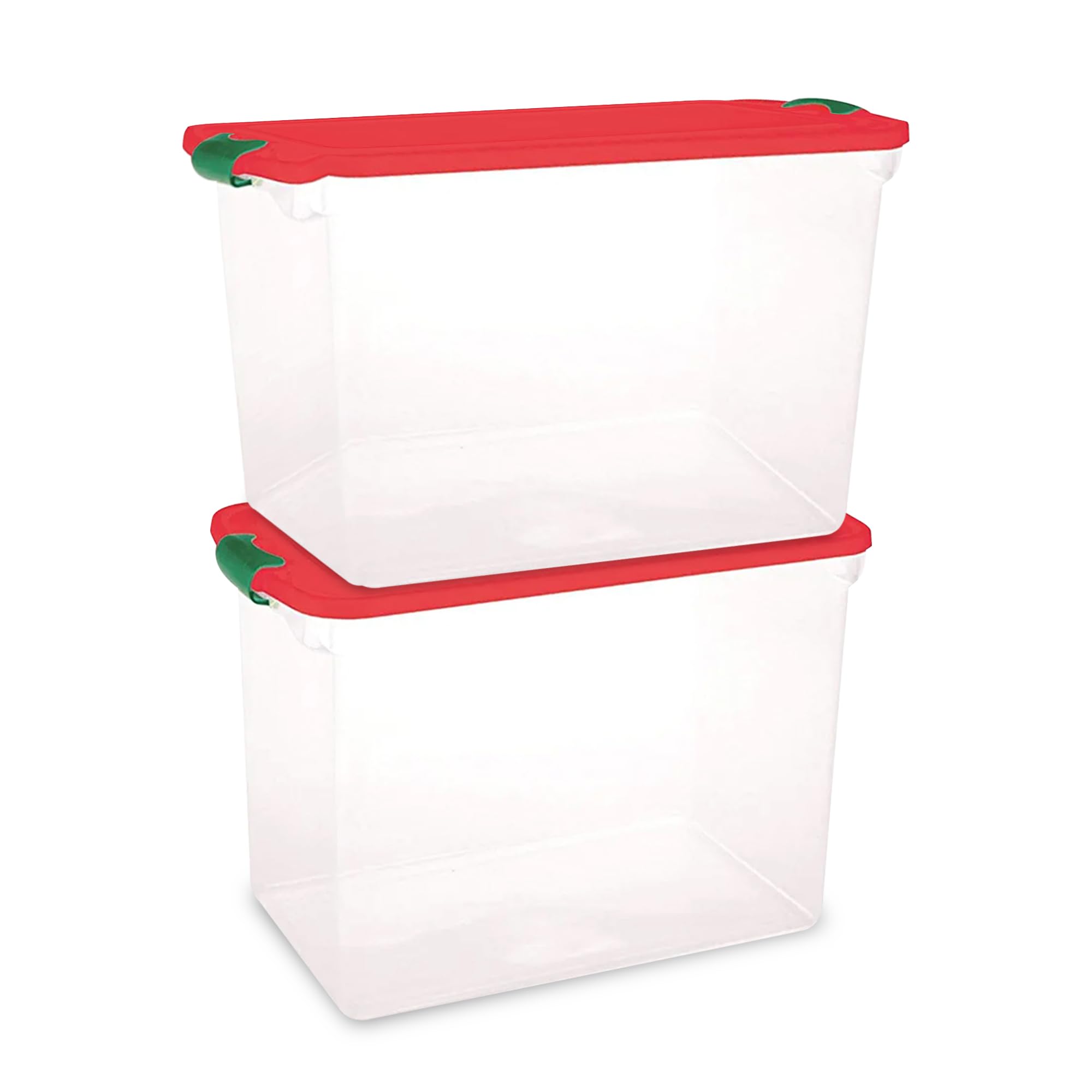 HOMZ 2-Pack Clear Ornament Storage Box with Removable Dividers - 112 Quart Holiday Decor Organizer for Christmas Tree Ornaments, Seasonal Decorations - Perfect for Home, Party & Gift Storage