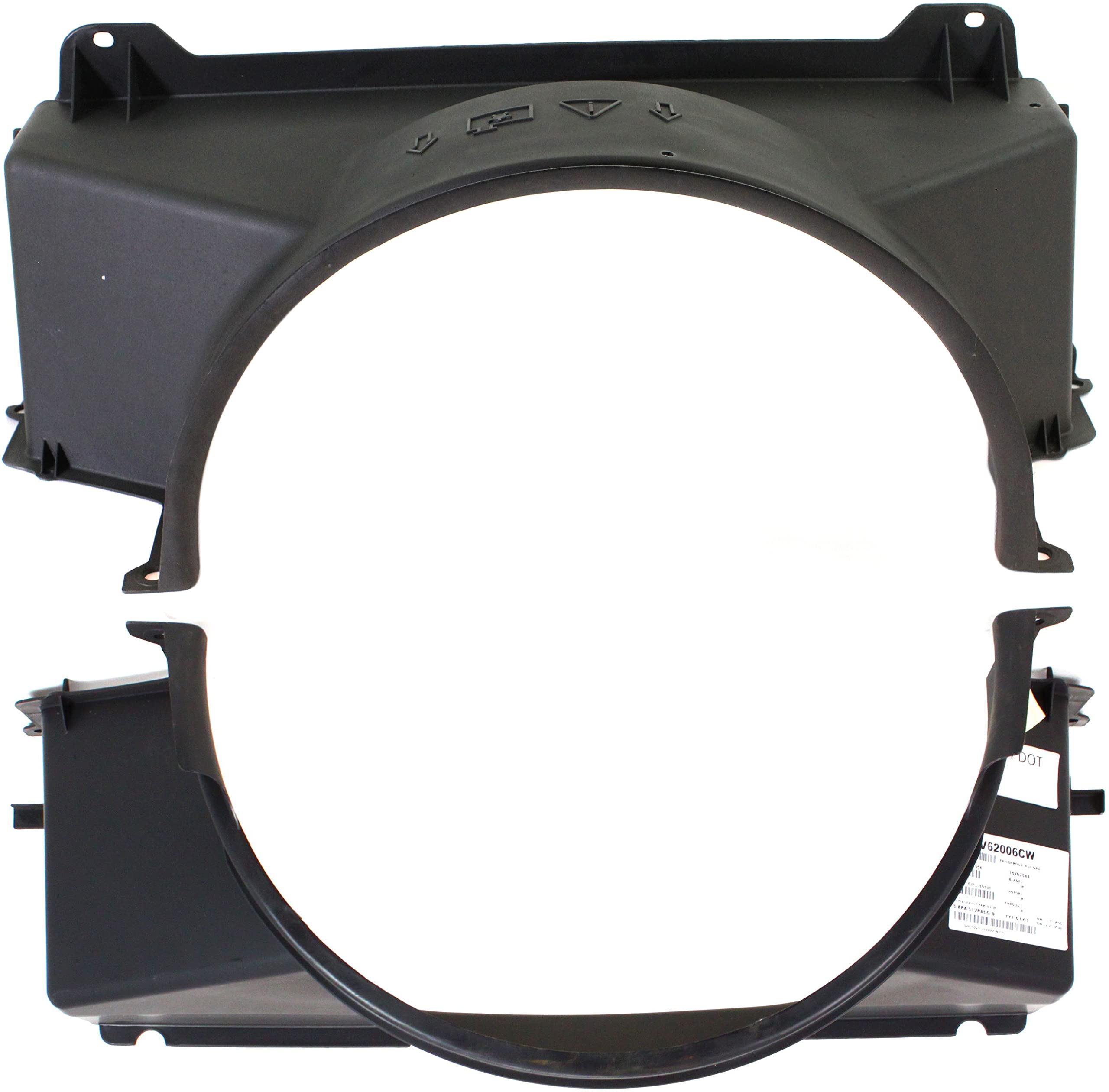 Go-Parts - Fan Shroud Set for 1999-2004 Chevrolet Sierra 1500/Silverado 1500 with 4.3L Engine - Upper & Lower Replacement (Part# 15088329, 15707564, GM3110131, GM3110130) - Perfect for Cooling System Repair & Maintenance