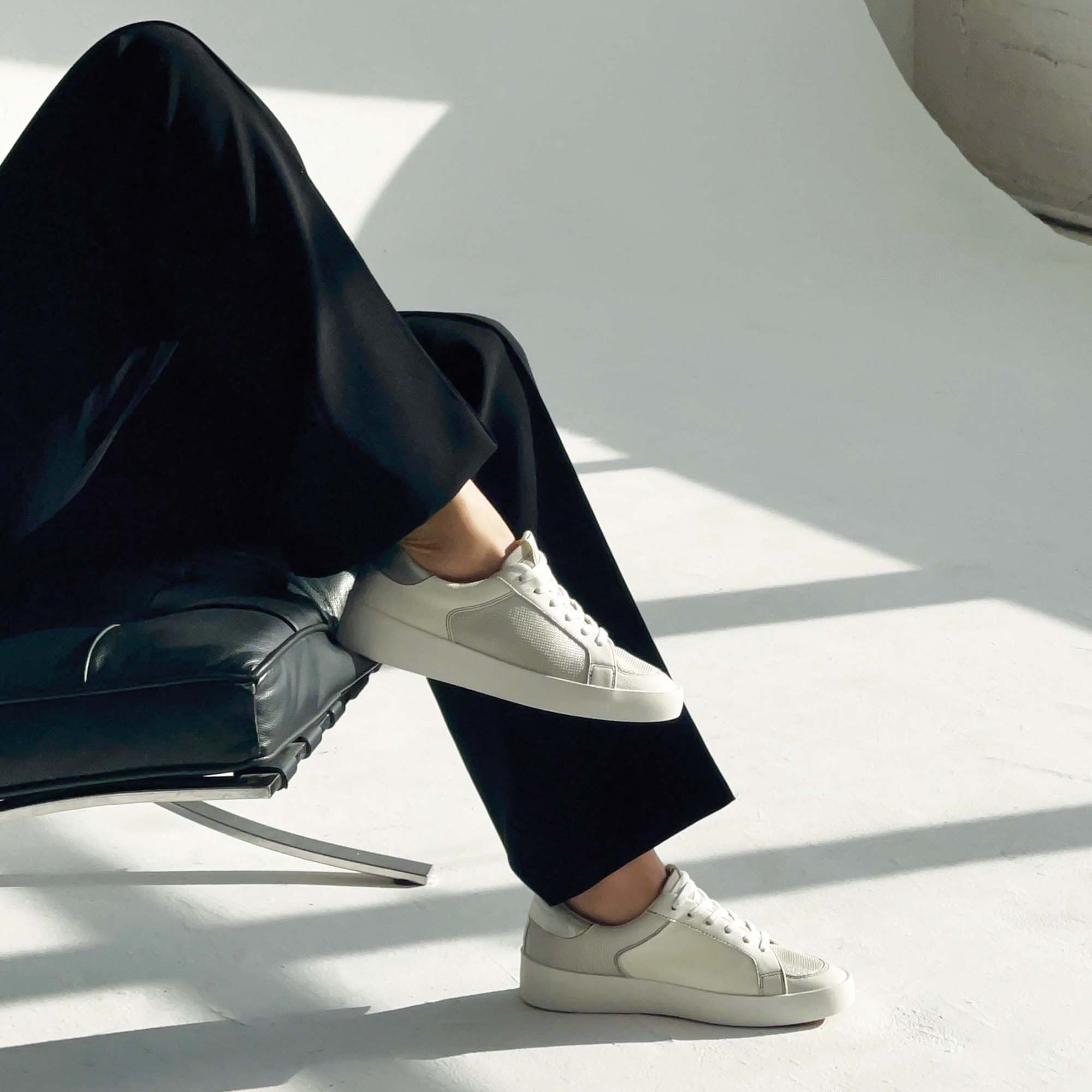 LEDGER SNEAKERS OFF WHITE LEATHER - Premium White Leather Sneakers for Men & Women | Streetwear Fashion, Casual Wear & Everyday Comfort