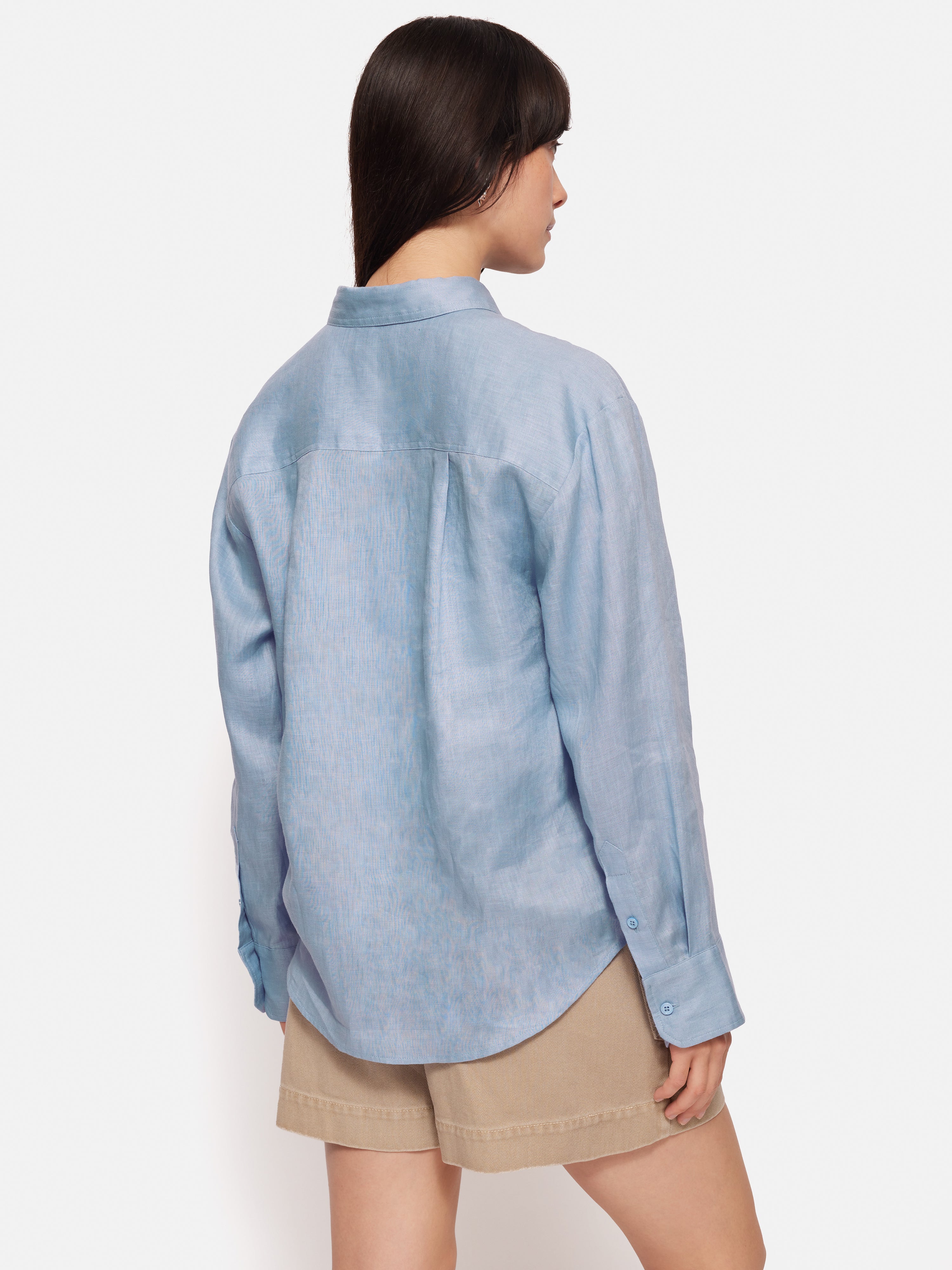 Premium Linen Casual Shirt for Men - Breathable & Comfortable Light Blue Button Down Shirt - Perfect for Summer, Beach & Outdoor Activities