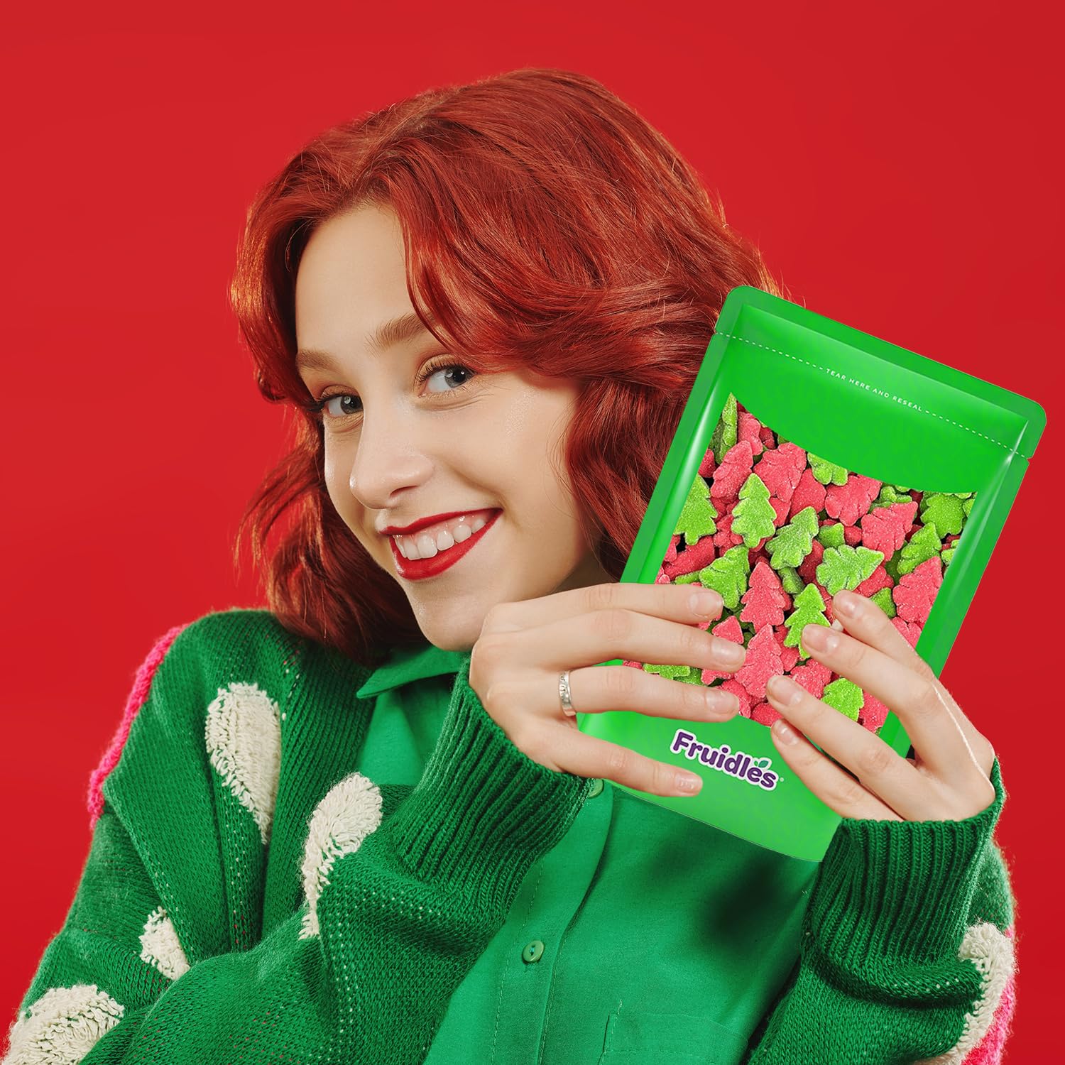 Fruidles Christmas Tree Gummy Candy - 2lb Bulk Holiday Gummies for Festive Snacking, Stocking Stuffers & Christmas Party Treats | Soft & Chewy Fruit Flavored Candy