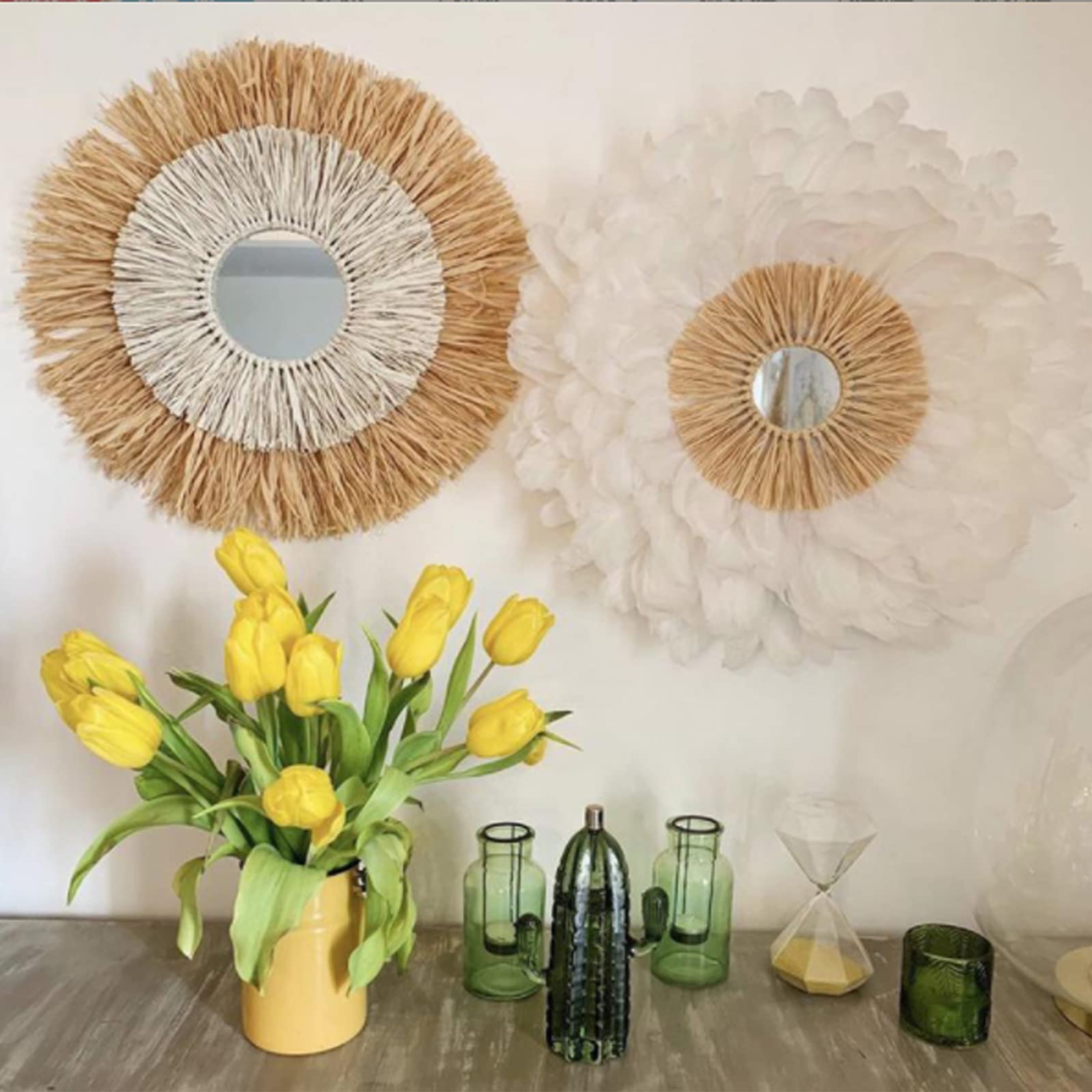 30 Pack 6 Inch Round Glass Mirror Tiles - Frameless Circle Mirror Trays for Wedding Centerpieces, DIY Crafts, Wall Decor & Home Decoration - Perfect for Candle Displays, Table Settings & Bathroom Vanity Organizers