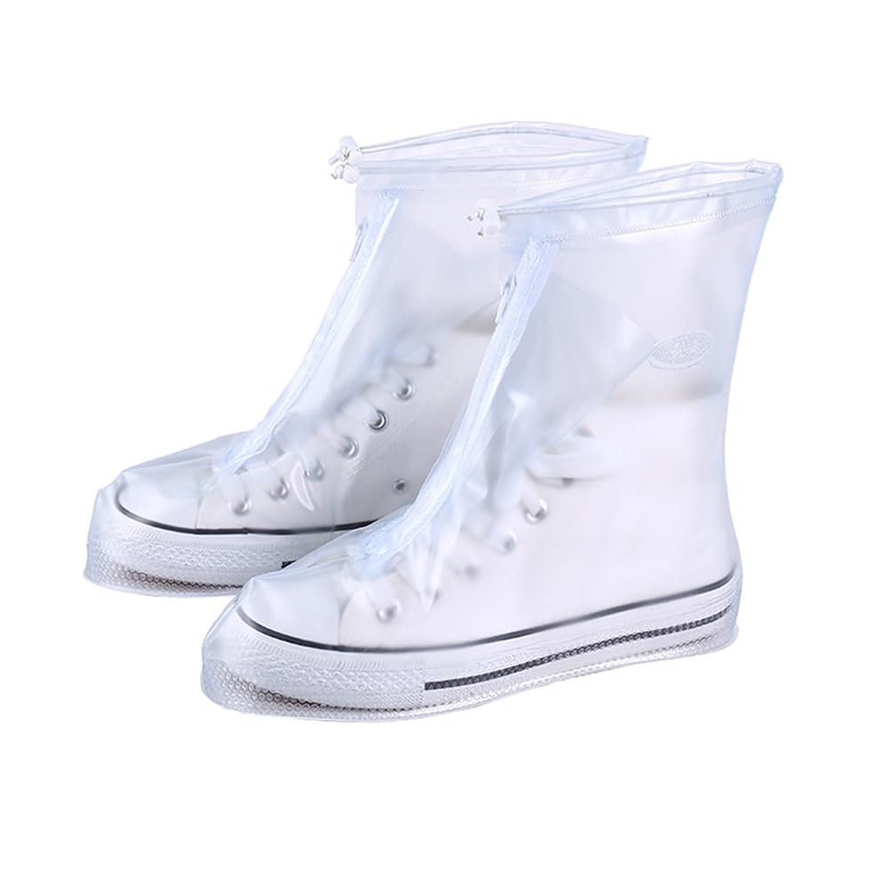 Kisangel Waterproof Shoe Covers for Rain - Non-Slip White Rain Boot Protectors for Kids | Perfect for School, Outdoor Play & Wet Weather Protection