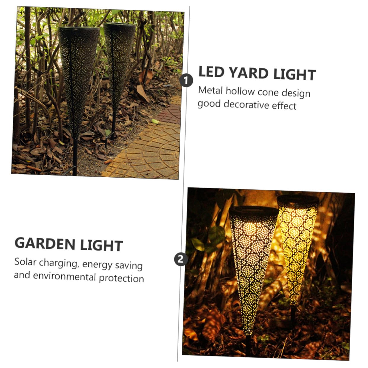 1pc Solar Lawn Light - LED Solar Powered Outdoor Garden Lights, Waterproof Teepee Lights for Yard, Pathway, Patio, and Landscape Decoration