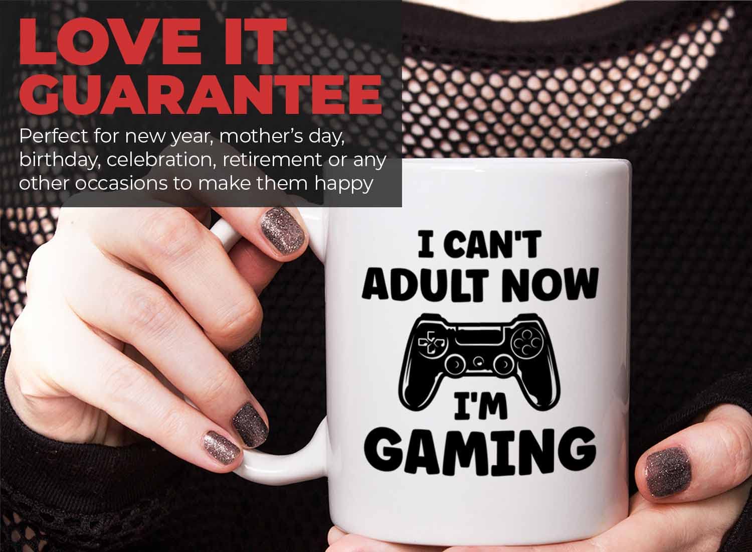 Bubble Hugs 11oz White Gaming Coffee Mug - Funny 'Now I'm Gaming' Design for Video Game Lovers - Perfect Gift for Console Gamers, Multiplayer & Shooting Game Enthusiasts - Great for Gaming Sessions, Office Use & Geek Decor
