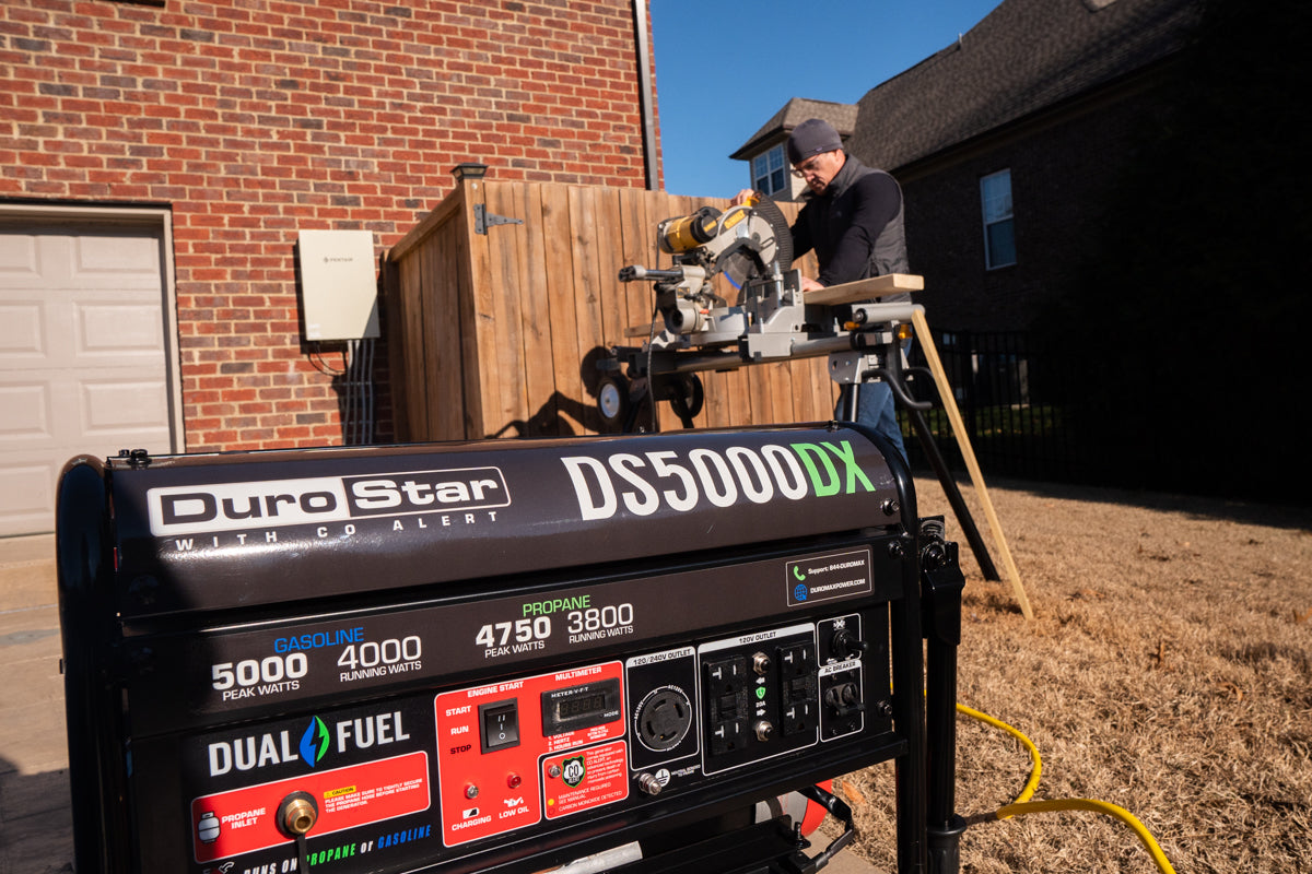5,000 Watt Dual Fuel Portable Generator with CO Alert - Reliable Backup Power for Camping, Emergencies & Home Use