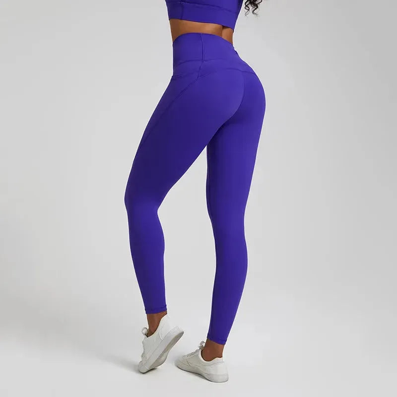 Seamless Nude Yoga Pants for Women - 3 Pocket High Waisted Gym Leggings with Push Up Effect | Perfect for Workouts, Running & Lounge Wear