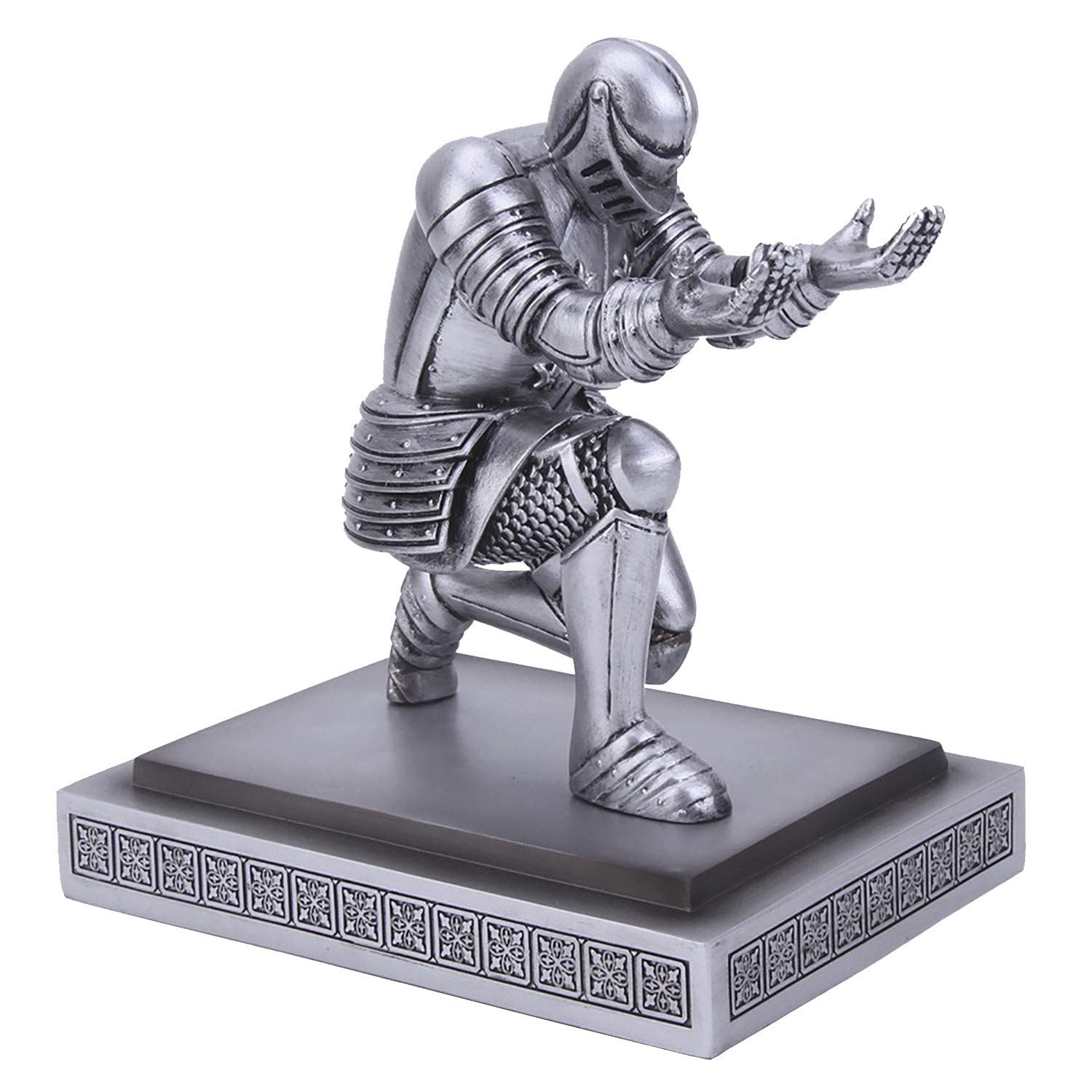 Personalized Knight Pen Holder with Pen - Elegant Silver Desk Organizer for Office, Home, or Gift | Stylish Pencil Stand for Writers, Students & Professionals