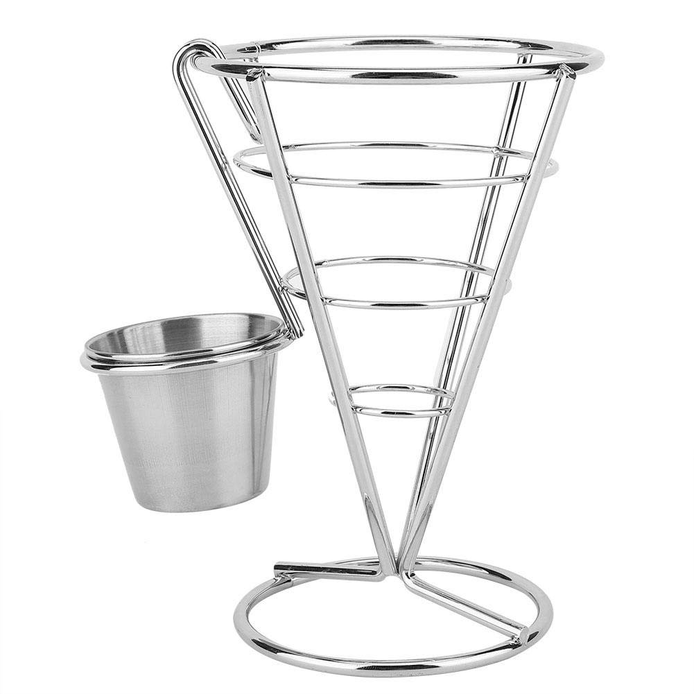 Durable French Fry Holder Stand - Single Cup Chip Display Rack for Snacks & Fries | Perfect for Restaurants, Food Trucks, and Home Kitchen Use