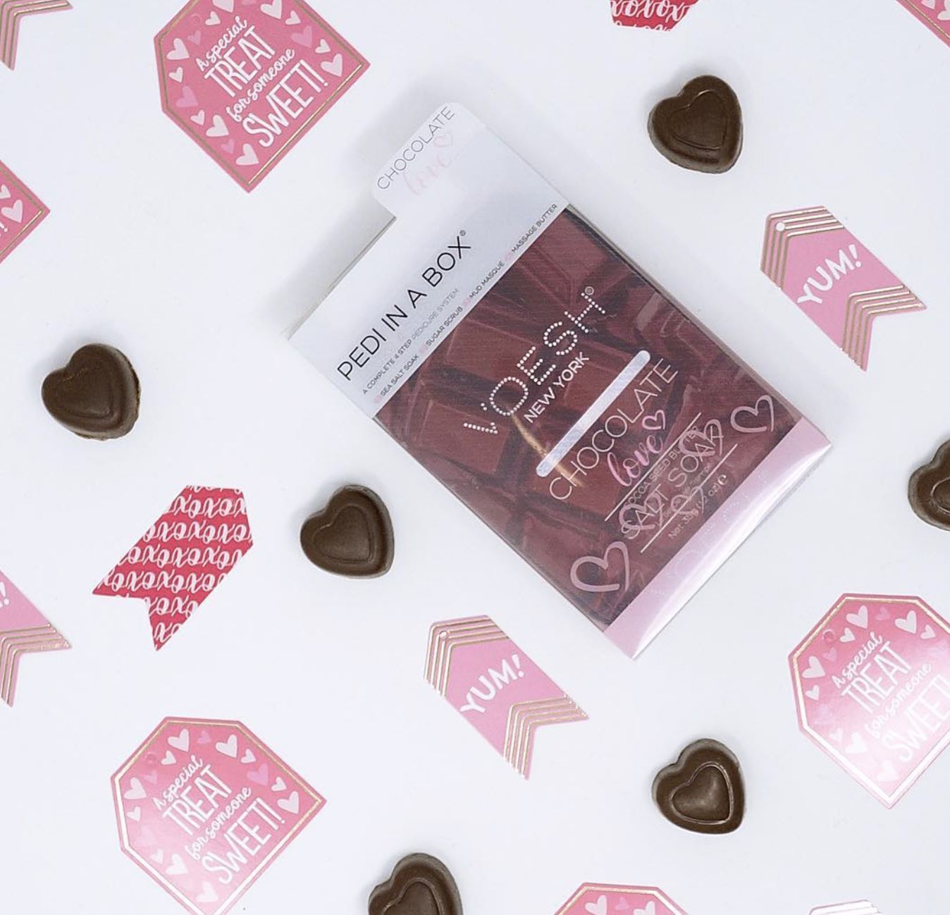 Voesh Pedi in a Box Chocolate Love - At-Home Spa Pedicure Kit with Shea Butter & Dead Sea Salt - Perfect for Self-Care, Relaxation & Gift Giving