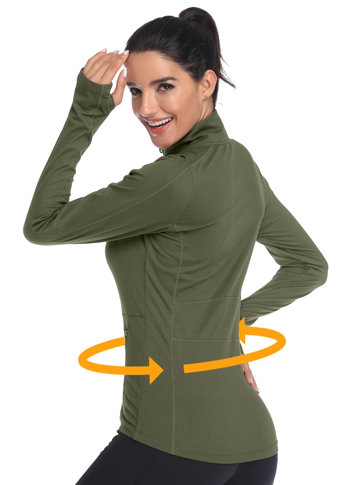 VUTRU Women's Full Zip Fleece Workout Jacket - Lightweight Yoga Running Track Athletic Jacket for Gym, Outdoor Sports & Casual Wear