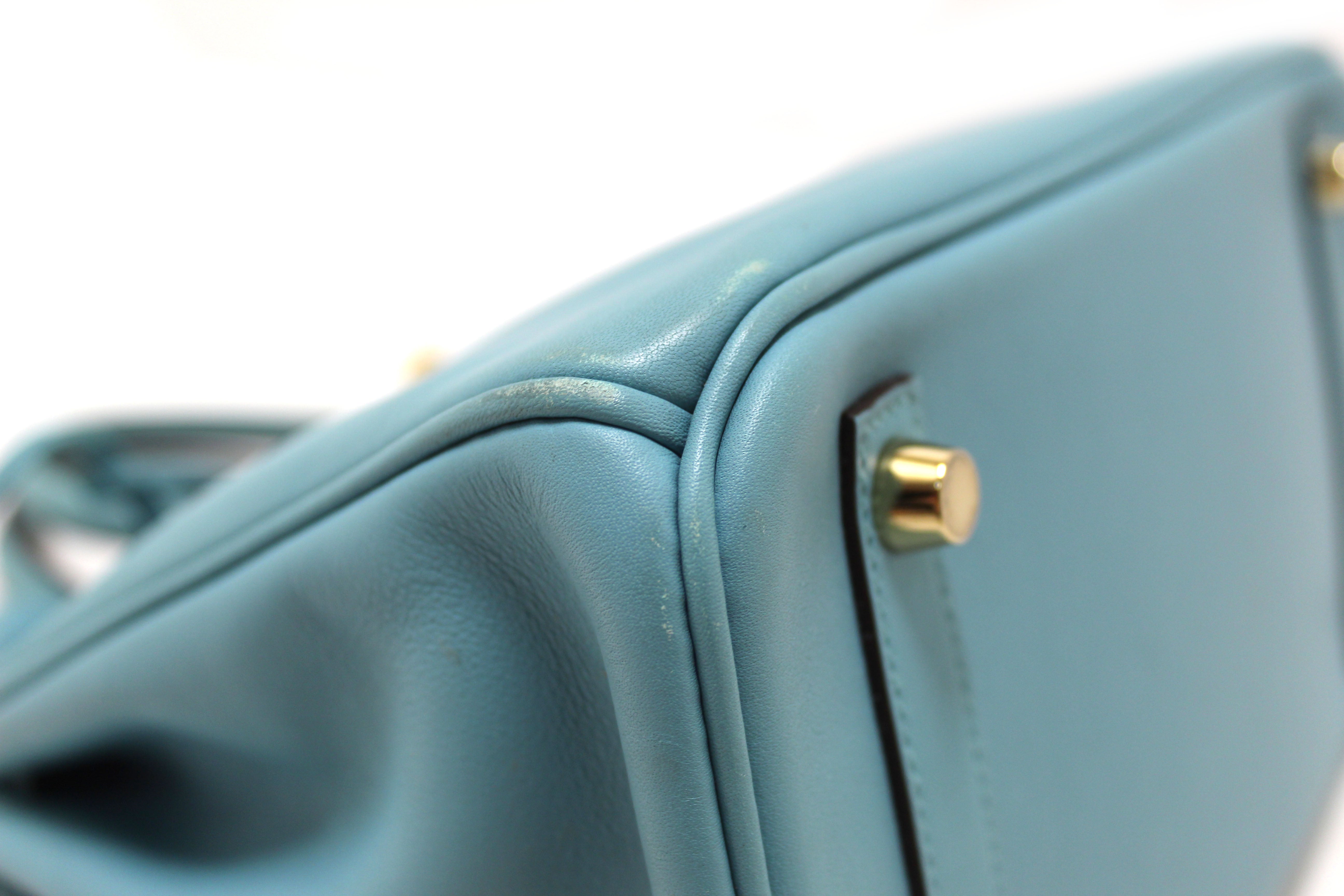 Authentic Hermes Birkin 25 Handbag in Swift Bleu Atoll Vache Leather - Luxury Designer Tote for Women, Perfect for Work, Travel & Special Occasions