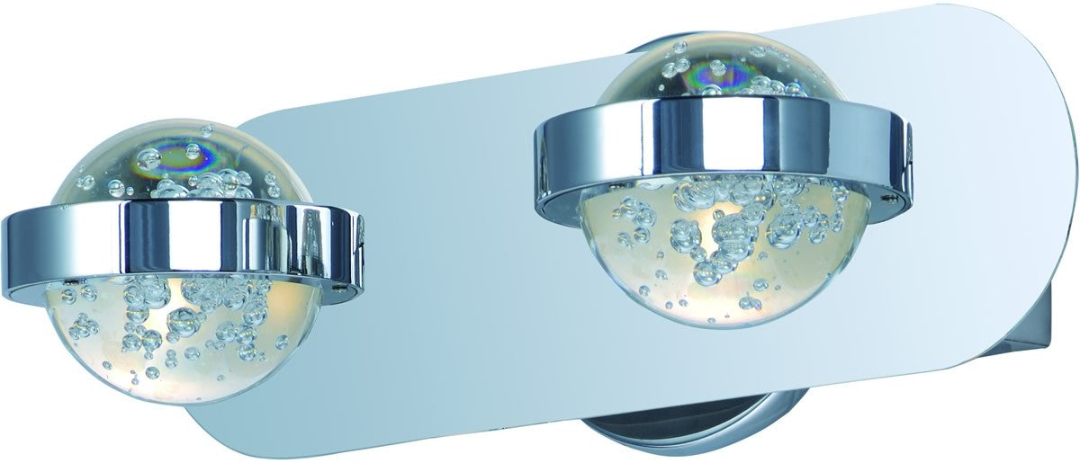 13W Cosmo LED Bathroom Vanity Light Fixture - 2 Lights, Polished Chrome Finish - Perfect for Modern Bathroom & Powder Room Lighting