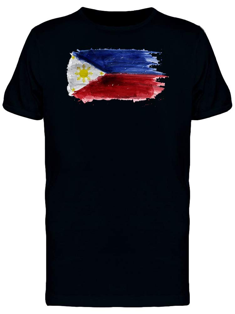 Philippines Themed Brush Painting T-Shirt for Men - Casual Wear, Street Style & Graphic Tee Fashion