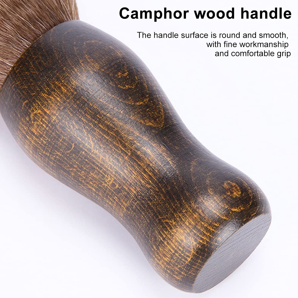 POOWE Soft Makeup Brush & Neck Hair Cleaning Brush - Gentle Styling & Grooming Tool for Men & Women (Brown) | Perfect for Salon, Home Use & Travel