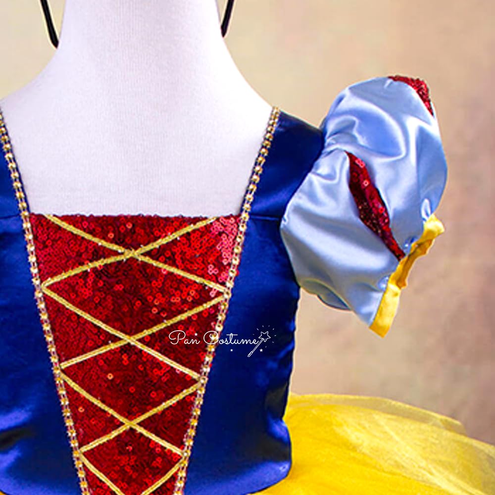 Snow White Baby Costume for Girls | Disney Princess Birthday Dress & Party Gown with Tutu Skirt | Toddler Dress 1T US Size | Perfect for Halloween, Birthday Parties & Photo Shoots