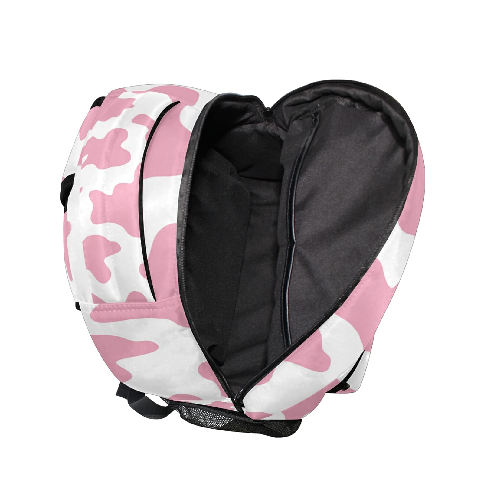 Women's Pink Cow Print Camouflage Laptop Backpack - Stylish Bookbag for School, College, Travel & Work - Durable Shoulder Daypack for Teens, Girls & Adults