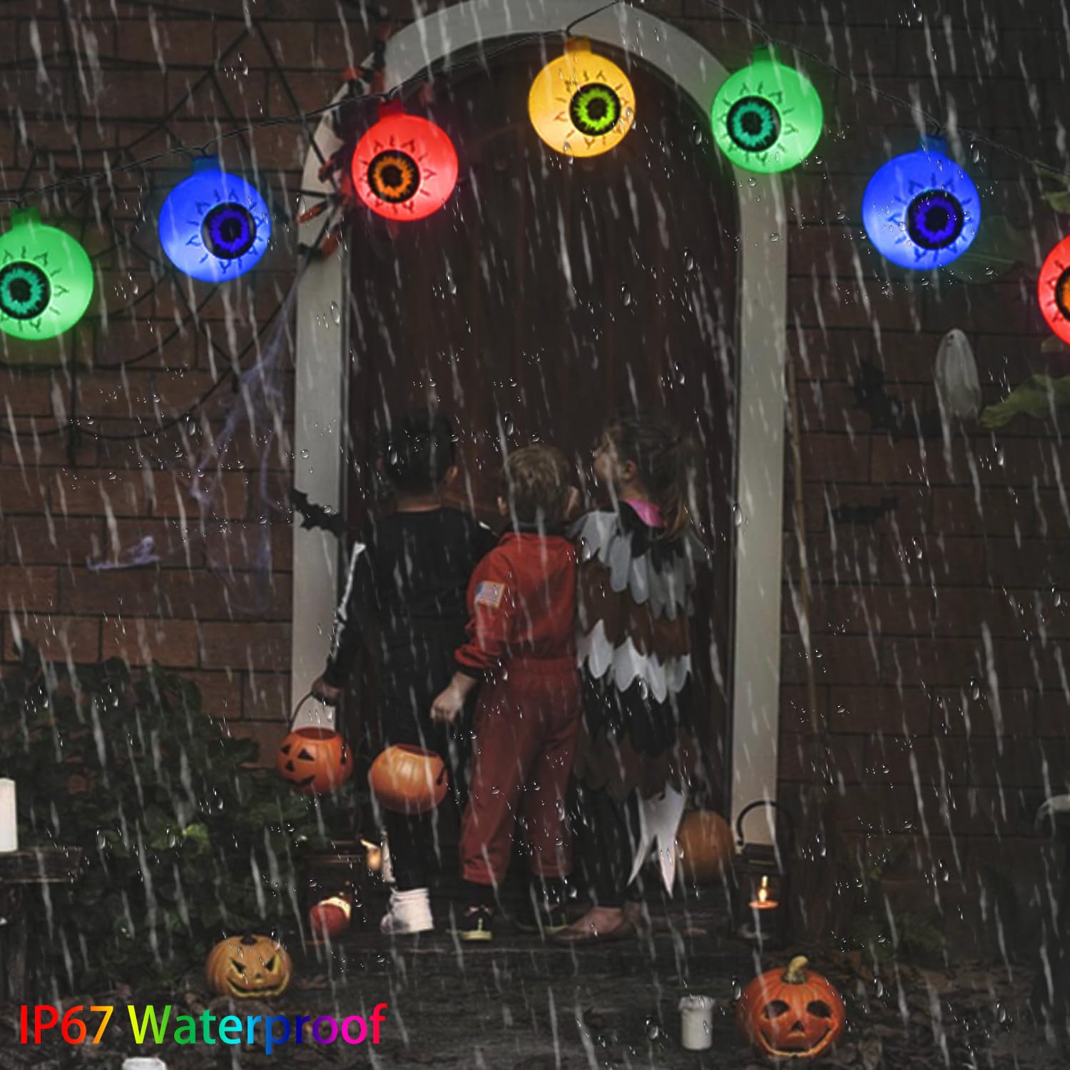 Solar Halloween Eyeball String Lights Outdoor - 30 LED Scary Eyeball Lights with 8 Lighting Modes, 21ft Waterproof Halloween Decorations for Garden, Window, Porch - Perfect for Halloween Party, Yard Decor & Spooky Nighttime Ambiance