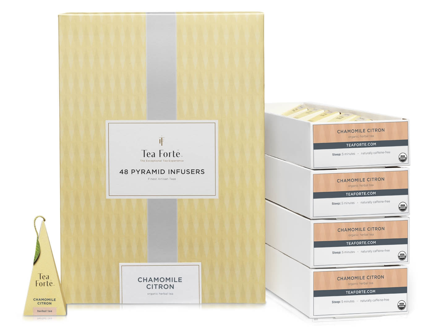 Chamomile Citron Tea Bags - 48 Count | Relaxing Herbal Tea for Stress Relief & Sleep Aid | Perfect for Evening Relaxation & Bedtime Routine