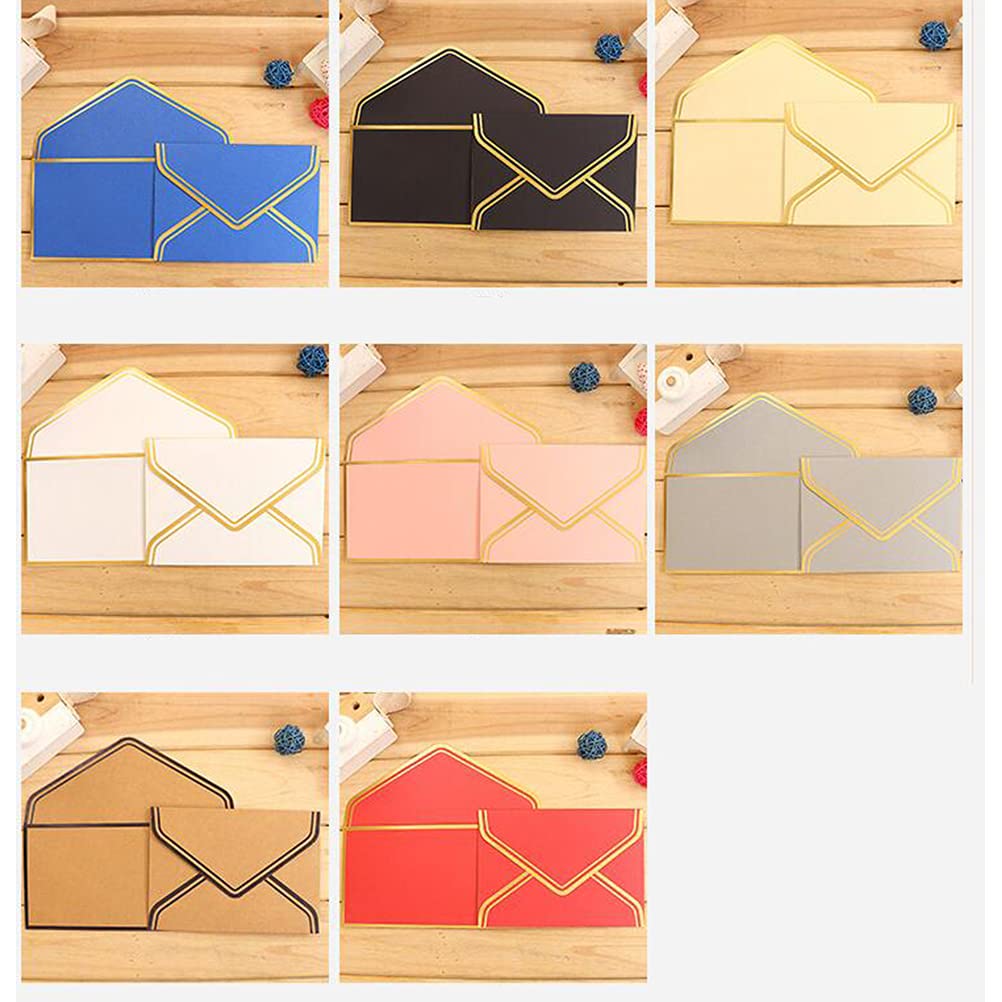 10-Pack Kraft Christmas Card Envelopes - Holiday Party Invitation Envelopes, Greeting Card Envelopes with Bronzing Details, Classic Style for Holiday Cards, Letters & Notes - Perfect for Christmas Party Invitations, Wedding Invites & Thank You Cards
