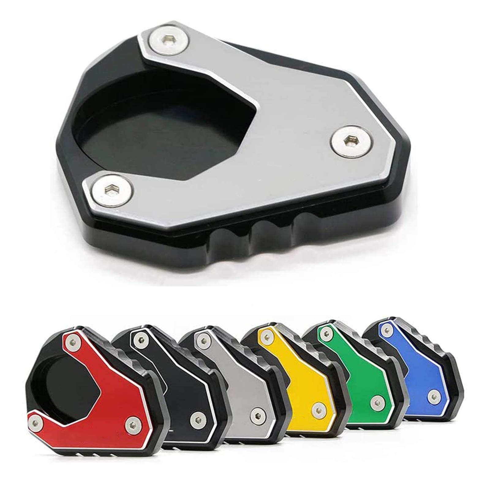 Worldmotop Motorcycle Kickstand Pad Support - Titanium Side Stand Plate for Kawasaki Ninja 400 (2018-2019) | Prevents Sinking on Soft Ground | Perfect for Parking on Grass, Sand or Gravel Surfaces