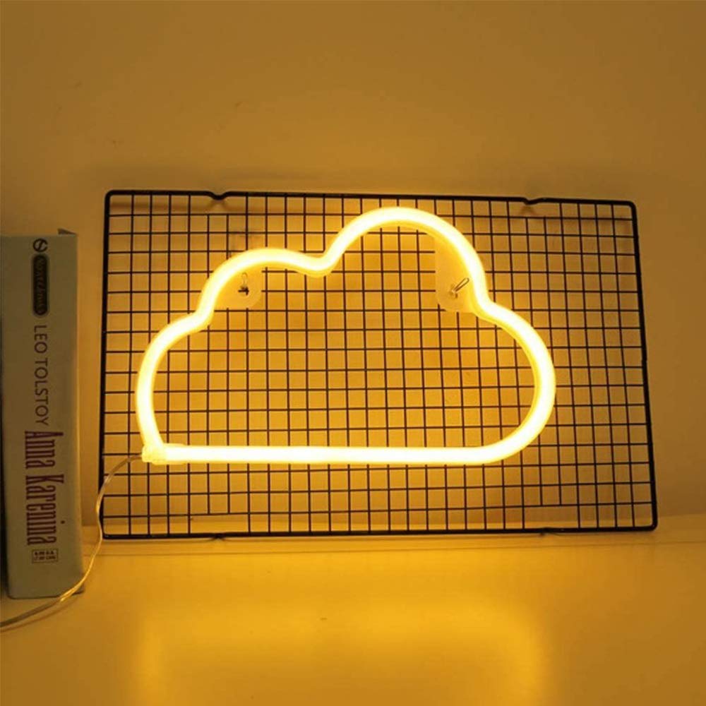 LYGZTing USB LED Neon Sign - Cloud Design Decorative Wall Light for Christmas, Birthday Party, Kids Room & Living Room | Battery-Free USB Charging Neon Art for Home Decor, Bar, Cafe, Wedding & Events