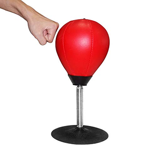 Portable Desktop Punching Bag for Stress Relief - Fun Boxing Exercise for Adults & Kids - Perfect Gift for Coworkers, Boss - Use at Home, Office or Gym
