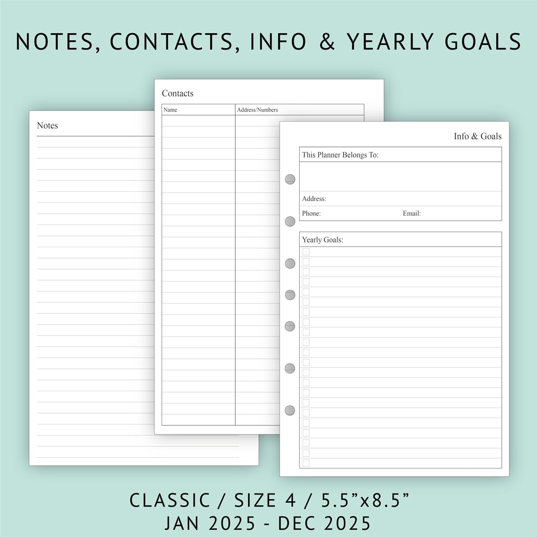 Newestor 2025 Weekly & Monthly Planner Refill - 5.5