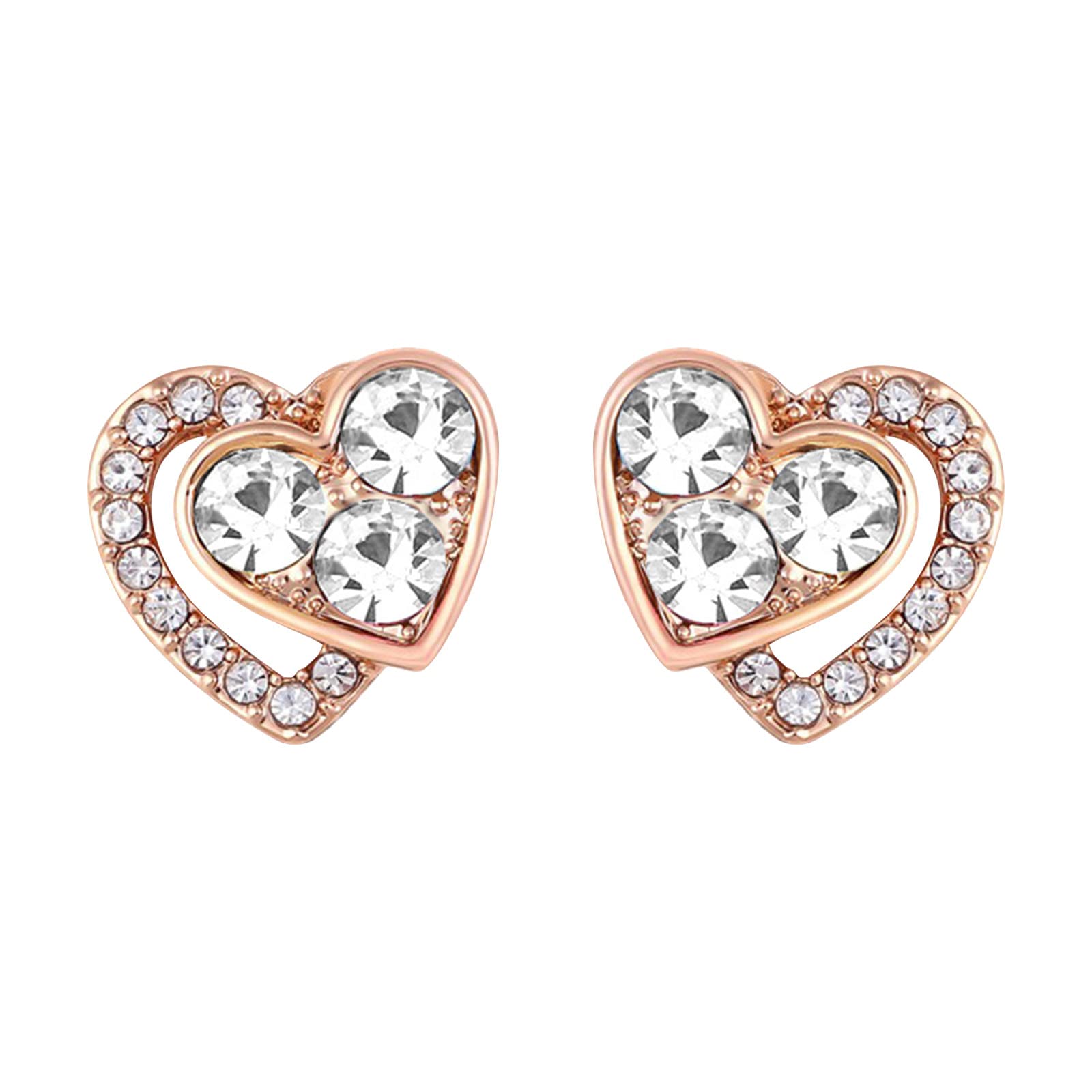 Butterfly Geometric Crystal Stud Earrings for Women - Premium Diamond Green Leaf Clip-On Earrings with Pearl Accents | Elegant Jewelry for Parties, Weddings & Daily Wear
