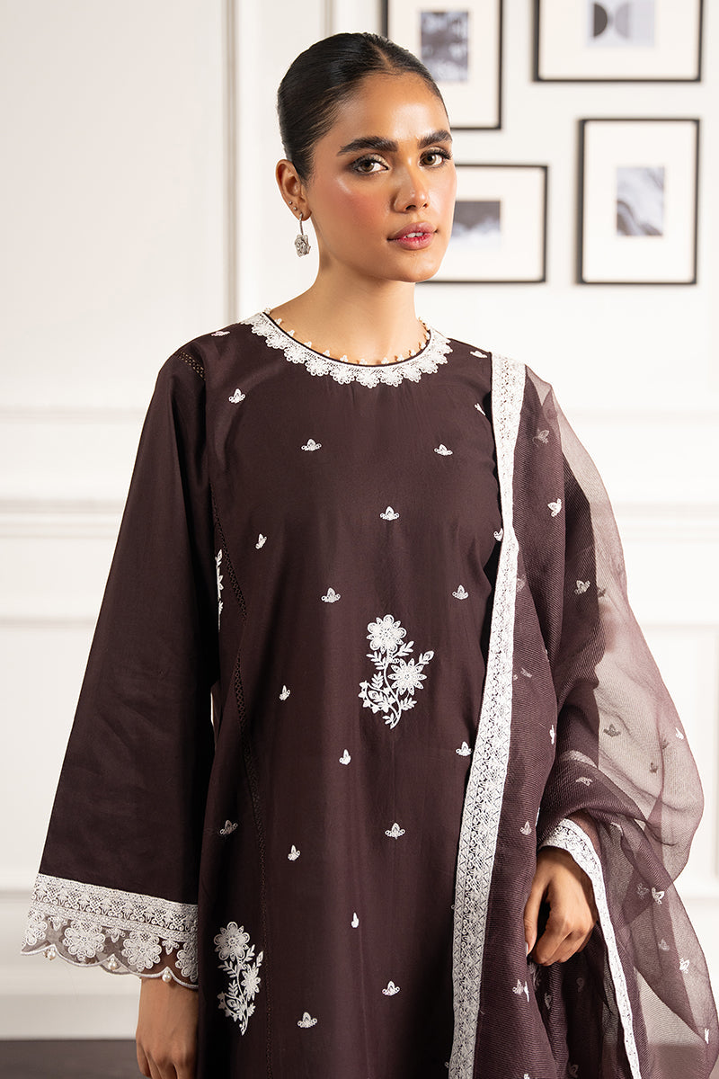 Brown Ochre 2-Piece Set (Shirt & Dupatta) - Elegant Ethnic Outfit for Women | Perfect for Festivals, Weddings & Special Occasions