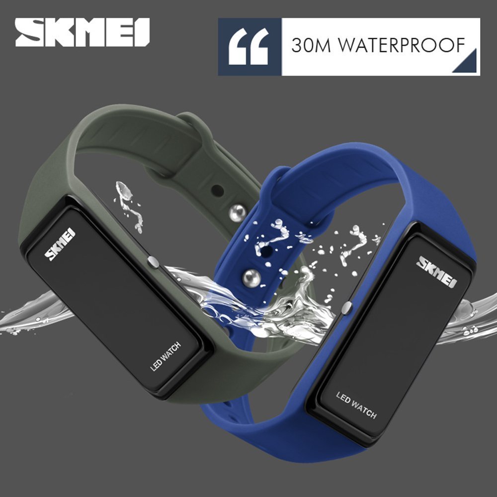 MASTOP LED Digital Sports Watch - Waterproof Unisex Wristwatch for Men & Women - Green LED Display - Perfect for Running, Swimming & Outdoor Activities