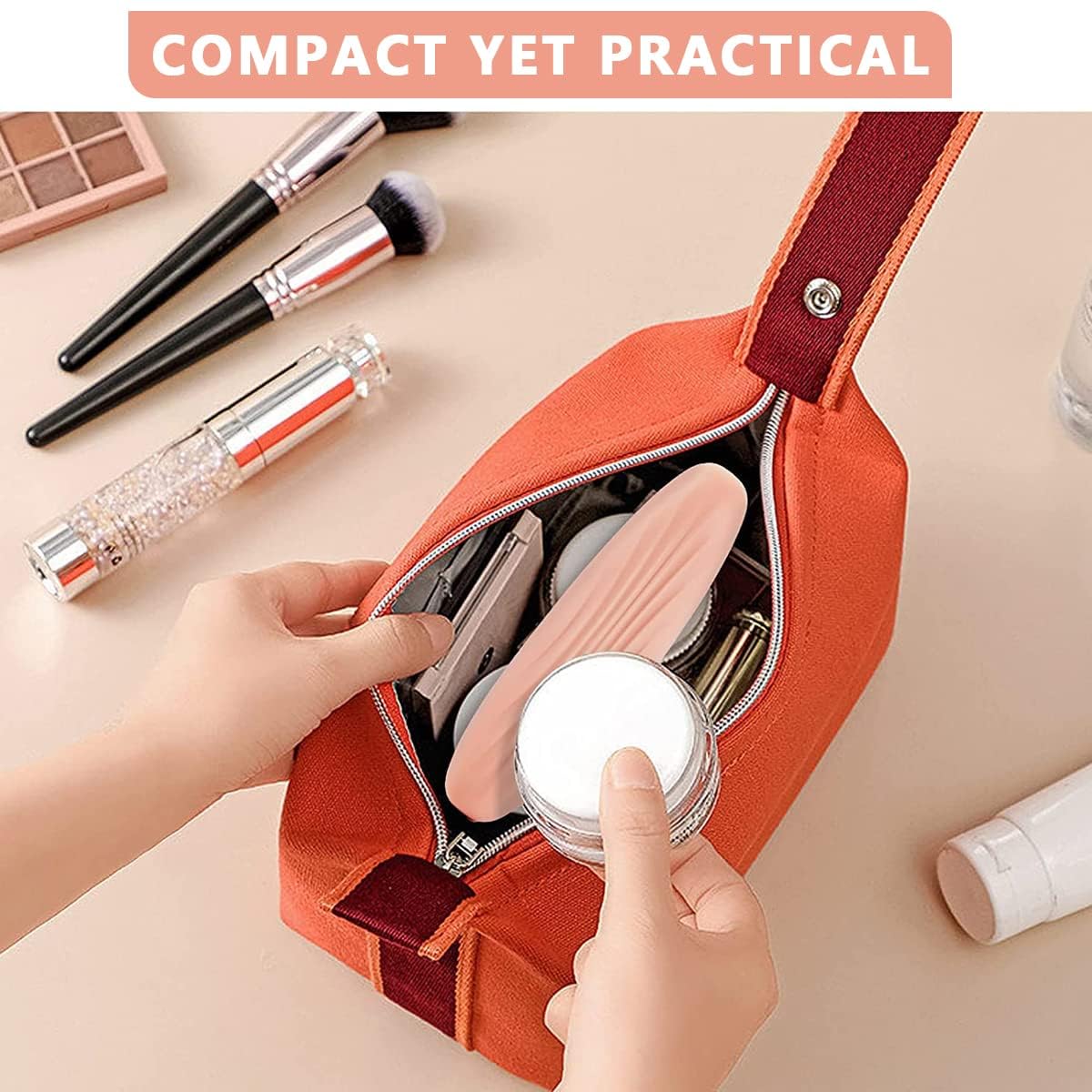 SHUBHPETAL Silicone Makeup Brush Holder Travel Organizer - Portable Soft Cosmetic Face Brushes Pouch for On-the-Go Beauty (Pink) | Perfect for Travel, Gym & Daily Makeup Storage