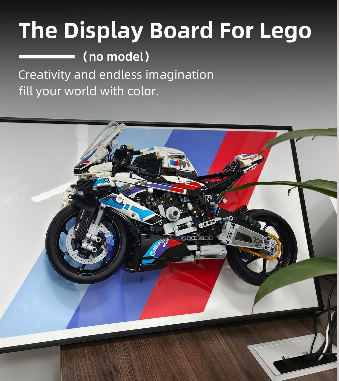 **LEGO Technic BMW M 1000 RR 42130 Motorcycle Model Kit - Wall Mount Display Panel for Adult Collectors, Building Blocks Enthusiasts & LEGO Lovers - Perfect for Home Office, Man Cave & Gift Giving**