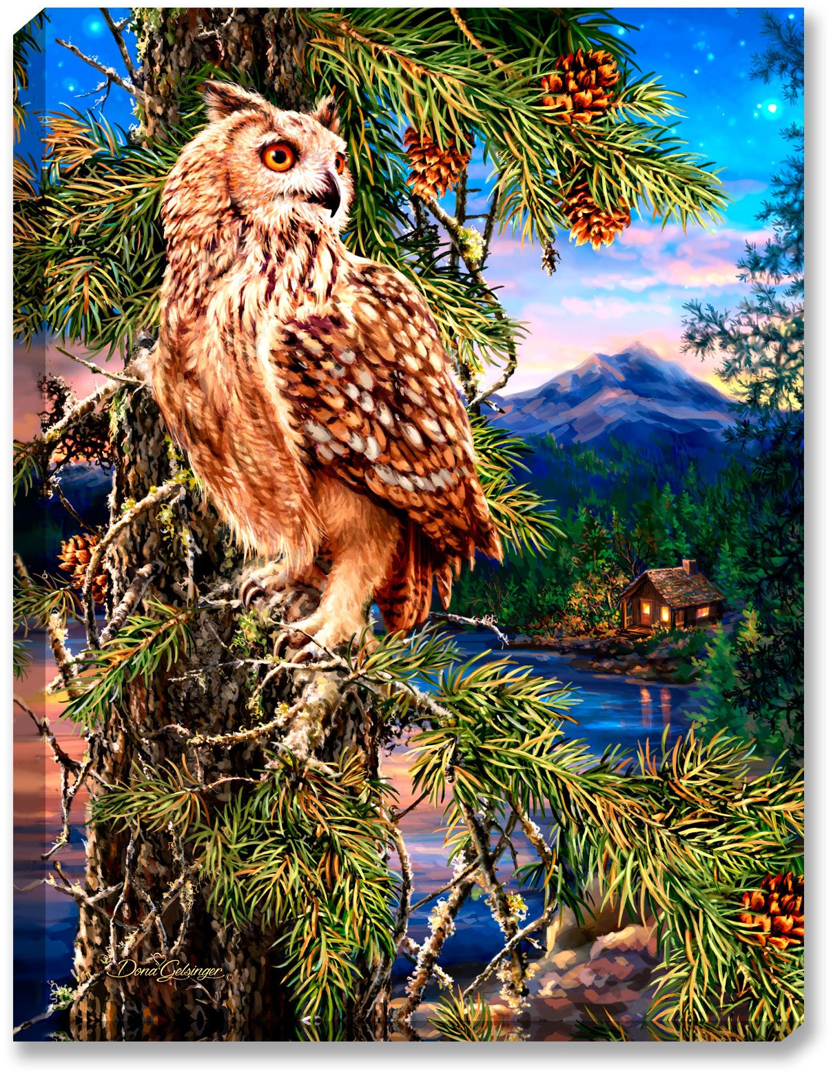 Glow Decor – 18” x 24” Nature Scenes LED Backlit Wall Art with Remote Control – Battery Included – Perfect for Bedroom, Living Room & Office Decor (Wisdom of the Woods)