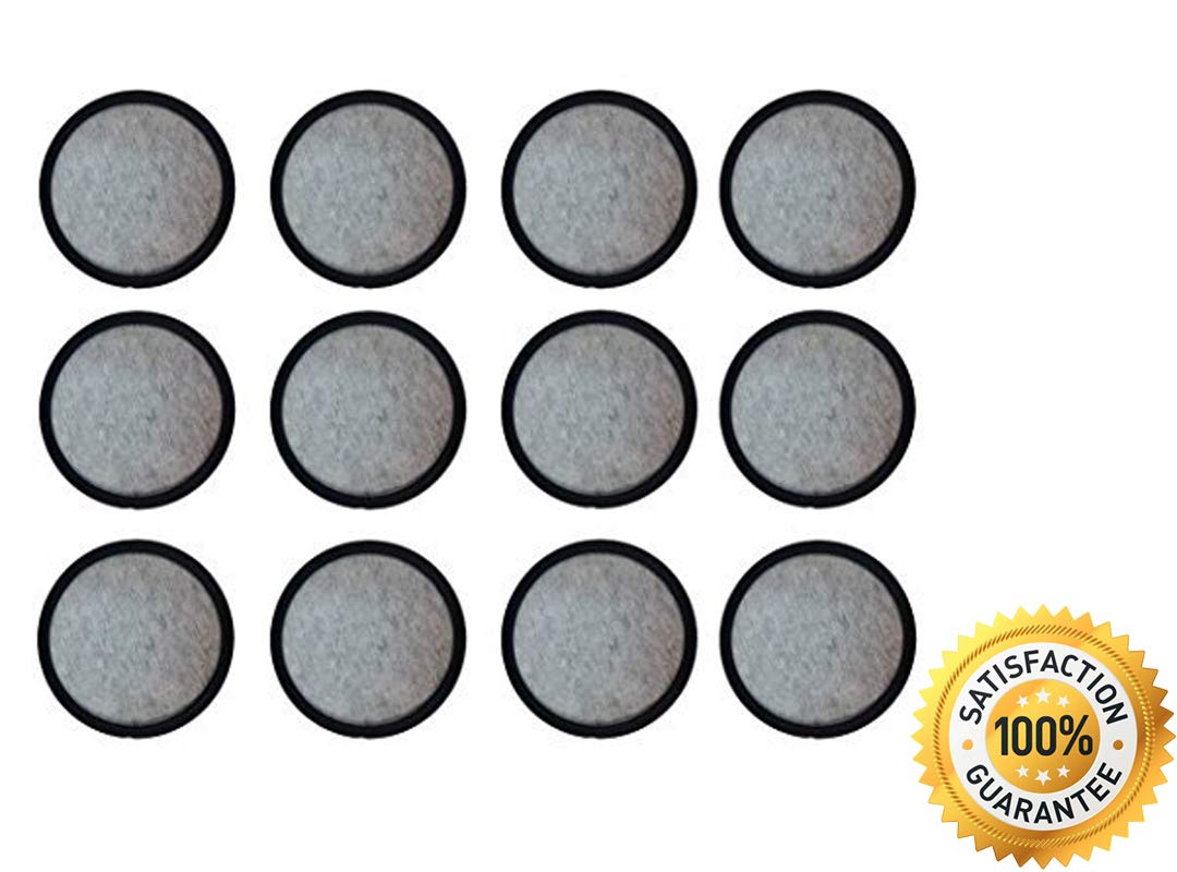 Premium Replacement Charcoal Water Filter Discs 12-Pack for Mr. Coffee Machines | Compatible Reusable Basket Coffee Filter | Cleaner Tasting Coffee for Home & Office Use