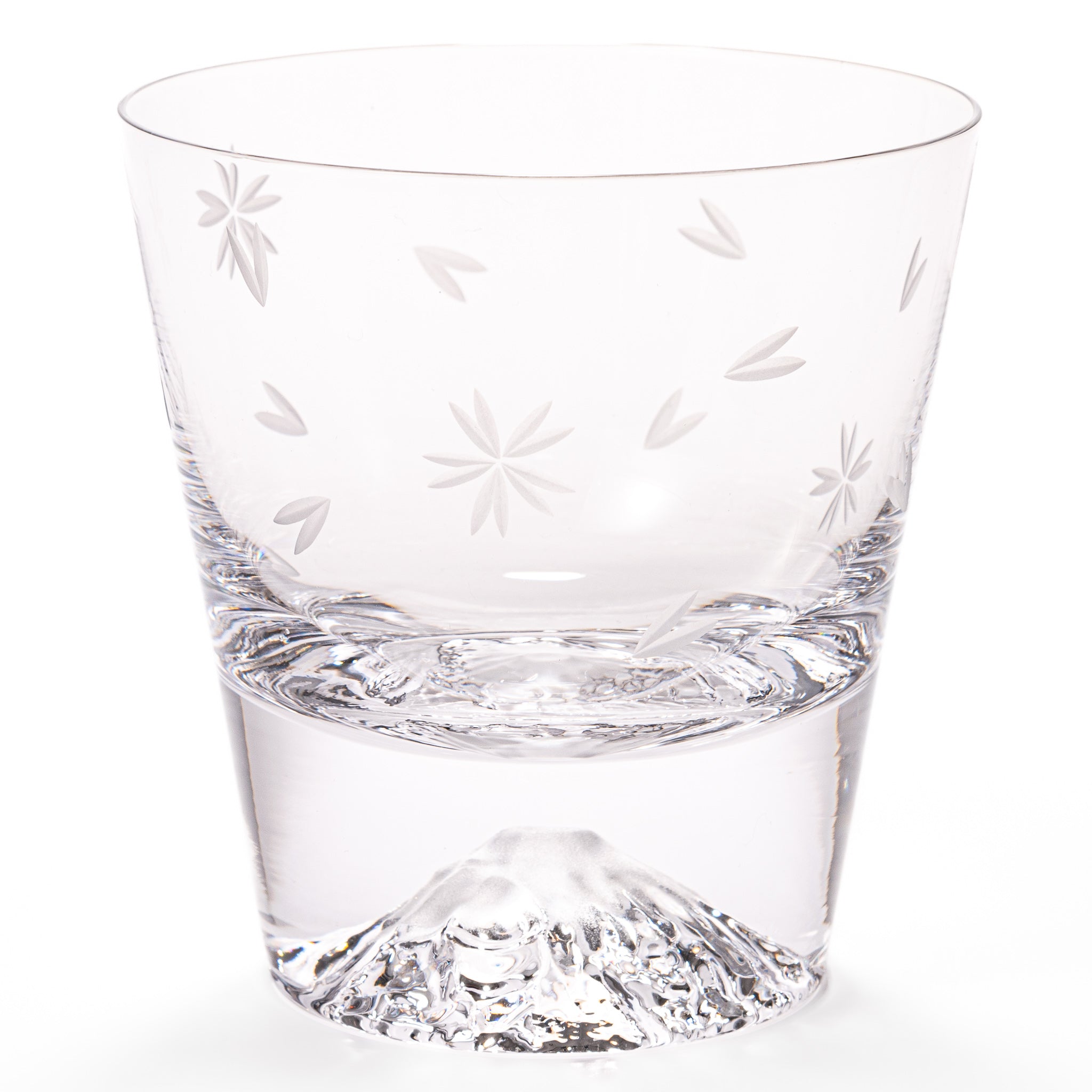 Tajima Mount Fuji Rocks Glass Set with Cherry Blossom Design - Japanese Whiskey Glasses for Cocktails, Bourbon & Scotch - Perfect for Home Bar, Gifts & Japanese Culture Enthusiasts