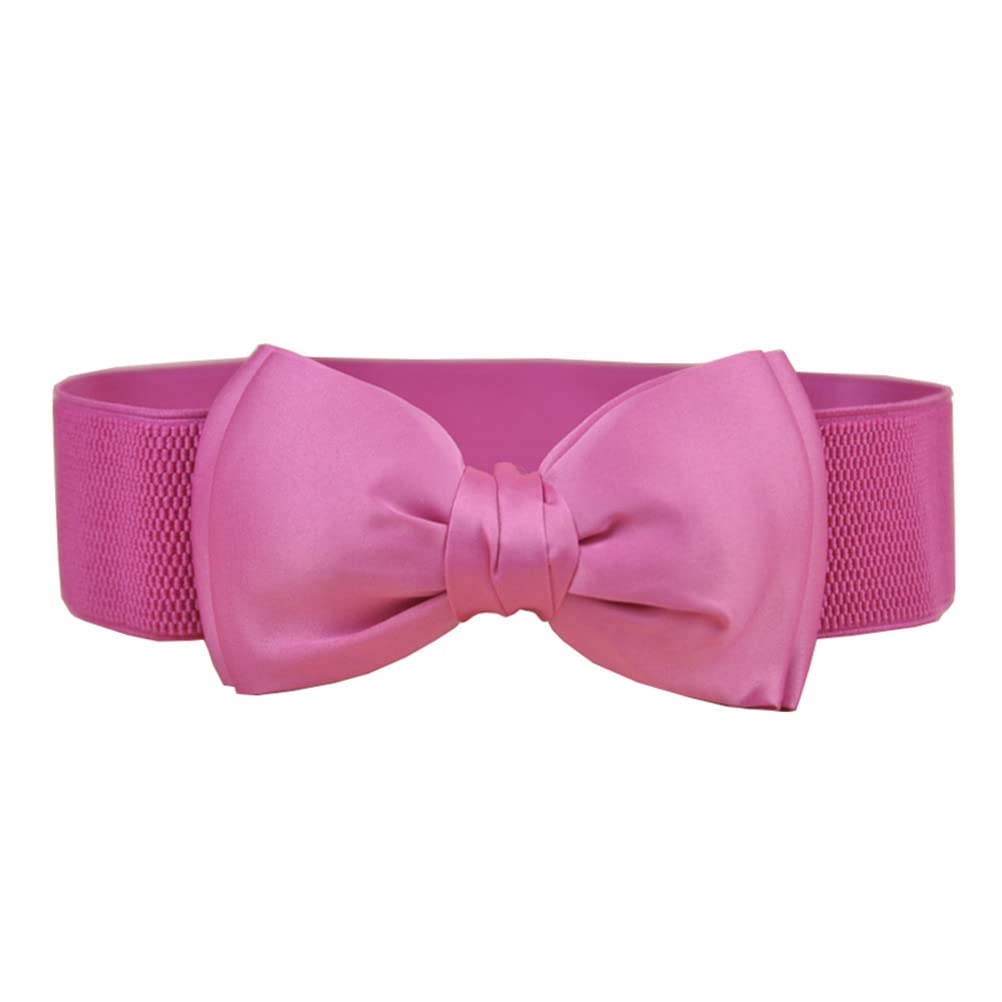 Elegant Women's Chiffon Bowknot Wide Belt - Stretch Waistband Elastic Cinch Belt for Dresses & Skirts - Perfect for Weddings, Parties & Formal Occasions