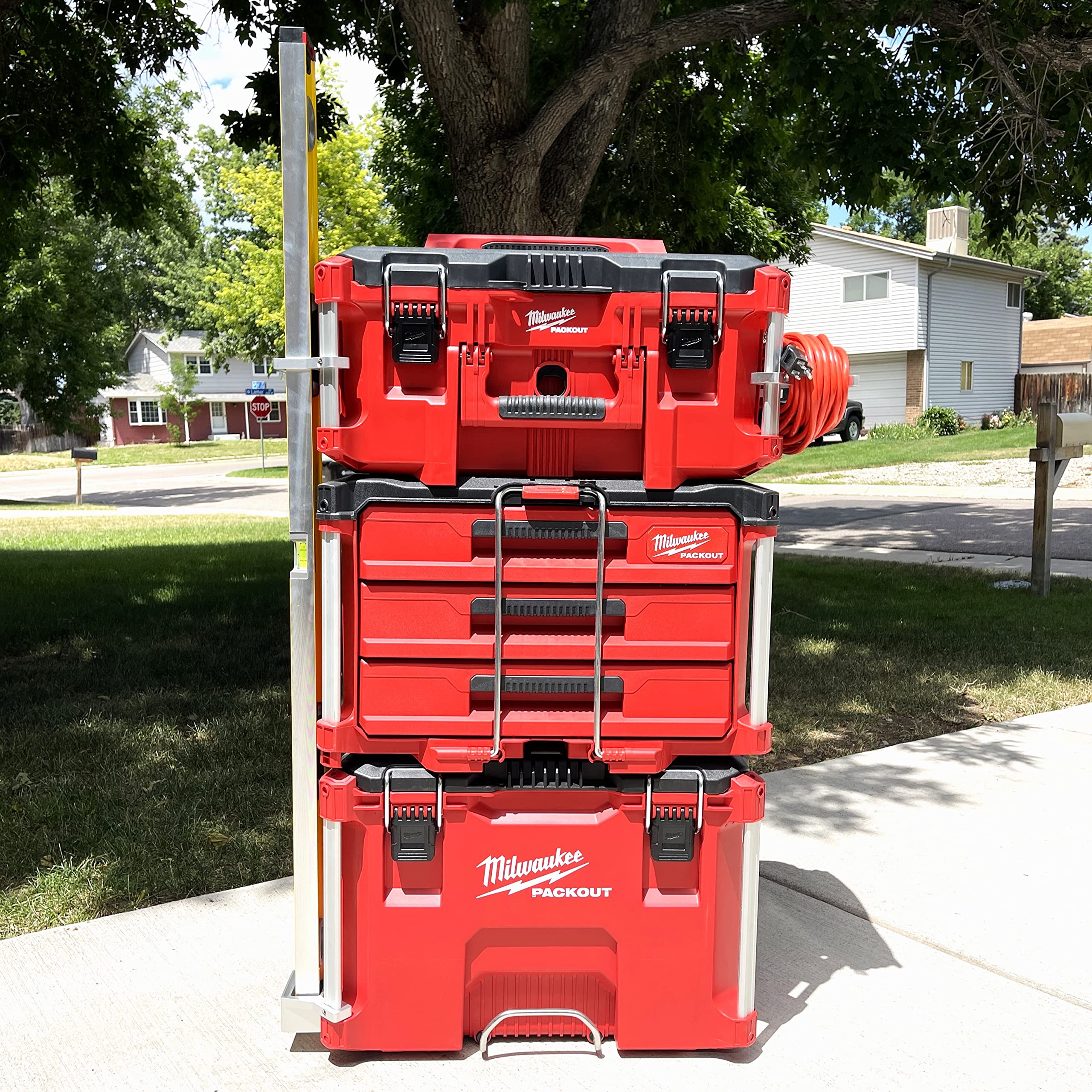 Alpha Engineered Level Mount Holder for Milwaukee Packout Tool Box - Durable Tool Organization Solution for Construction Sites, Workshops & Jobsite Storage
