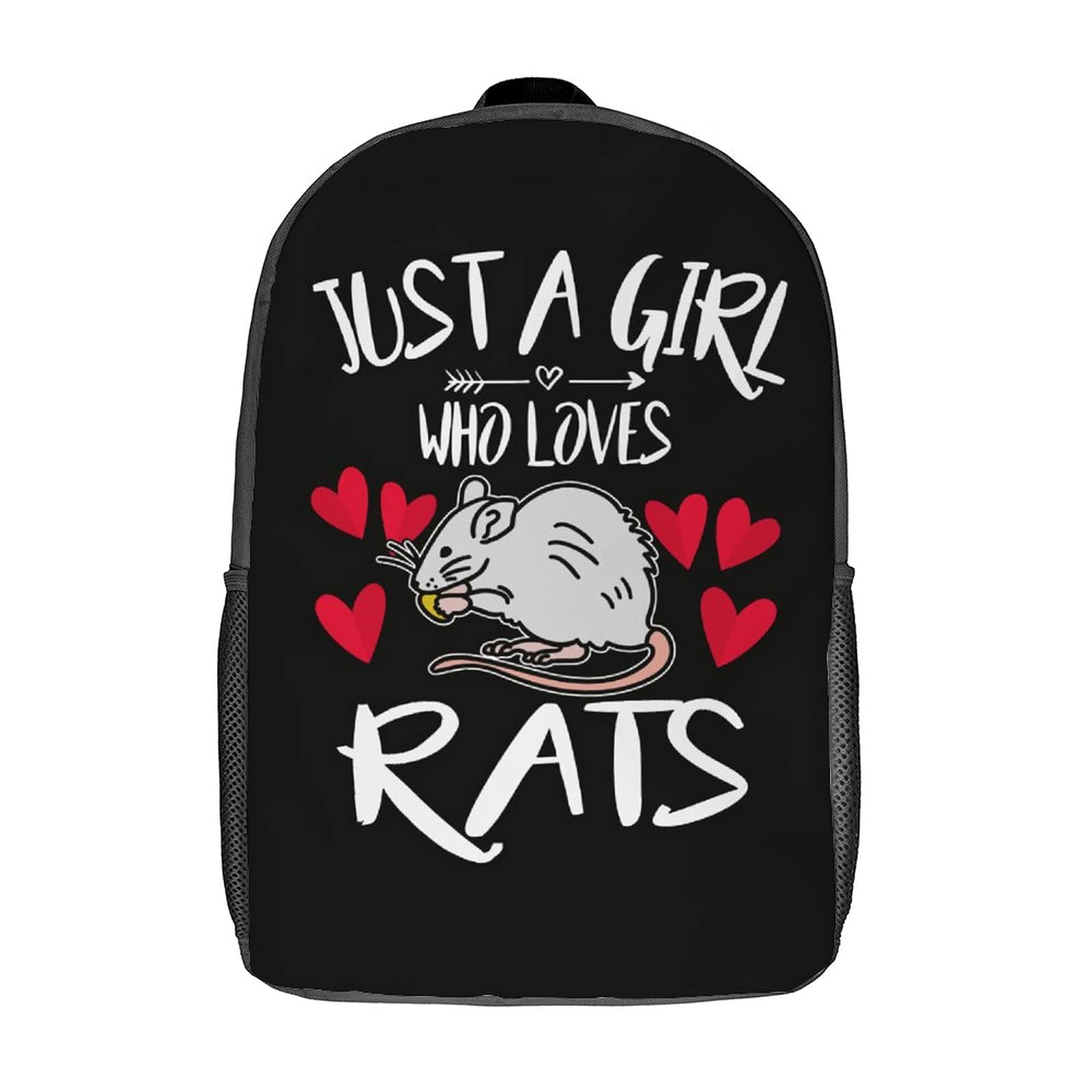 Girl Loves Rats 3D Printed Unisex Backpack - Multi-Functional School & Travel Bag for Adults & Kids - Laptop Daypack for College, Work & Outdoor Adventures