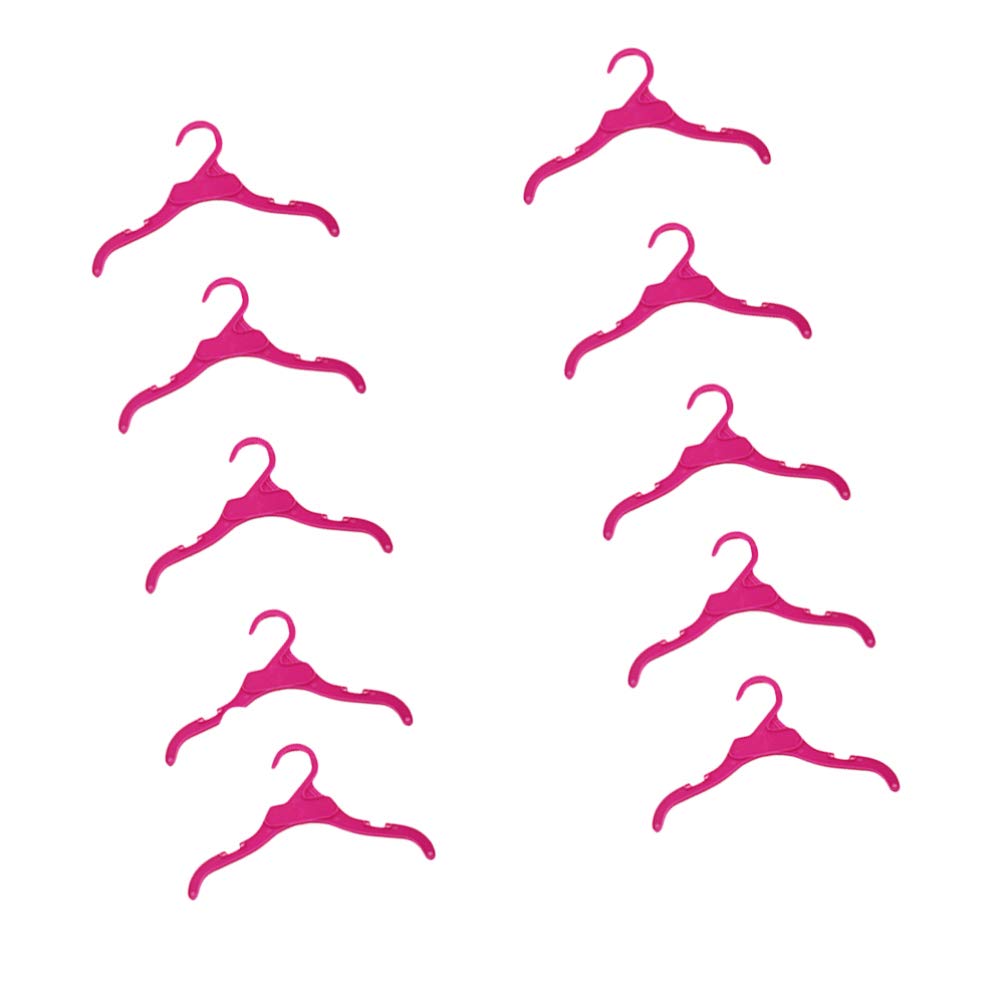 POPETPOP 10-Piece Plastic Dog Clothes Hangers Set - Durable Puppy Apparel Organizer for Small Dog Wardrobe - Perfect for Pet Closet Storage & Travel Use