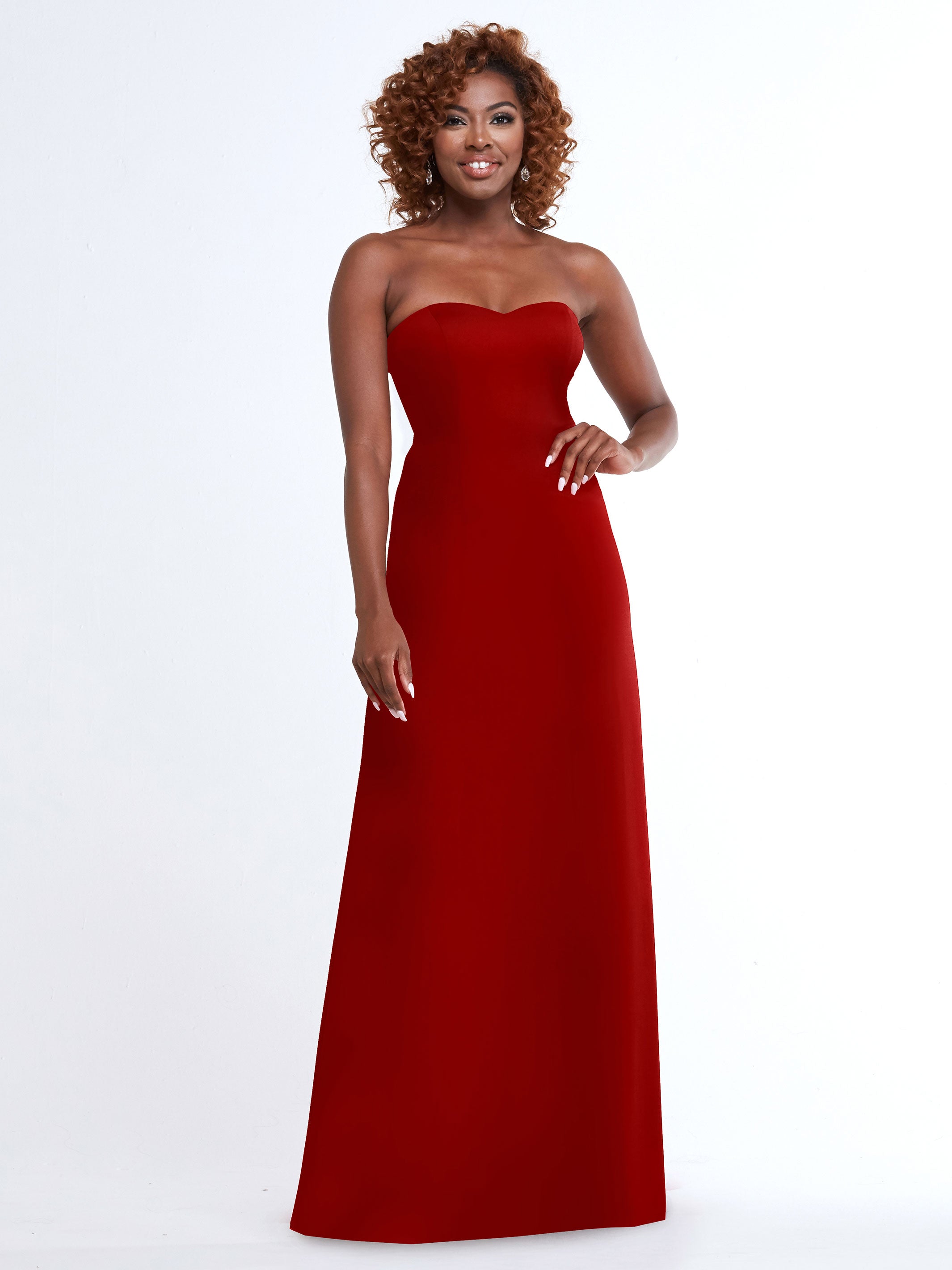 Elegant 83044 A-Line Double Knit Strapless Sweetheart Neckline Bridesmaid Dress - Perfect for Weddings, Formal Events & Special Occasions