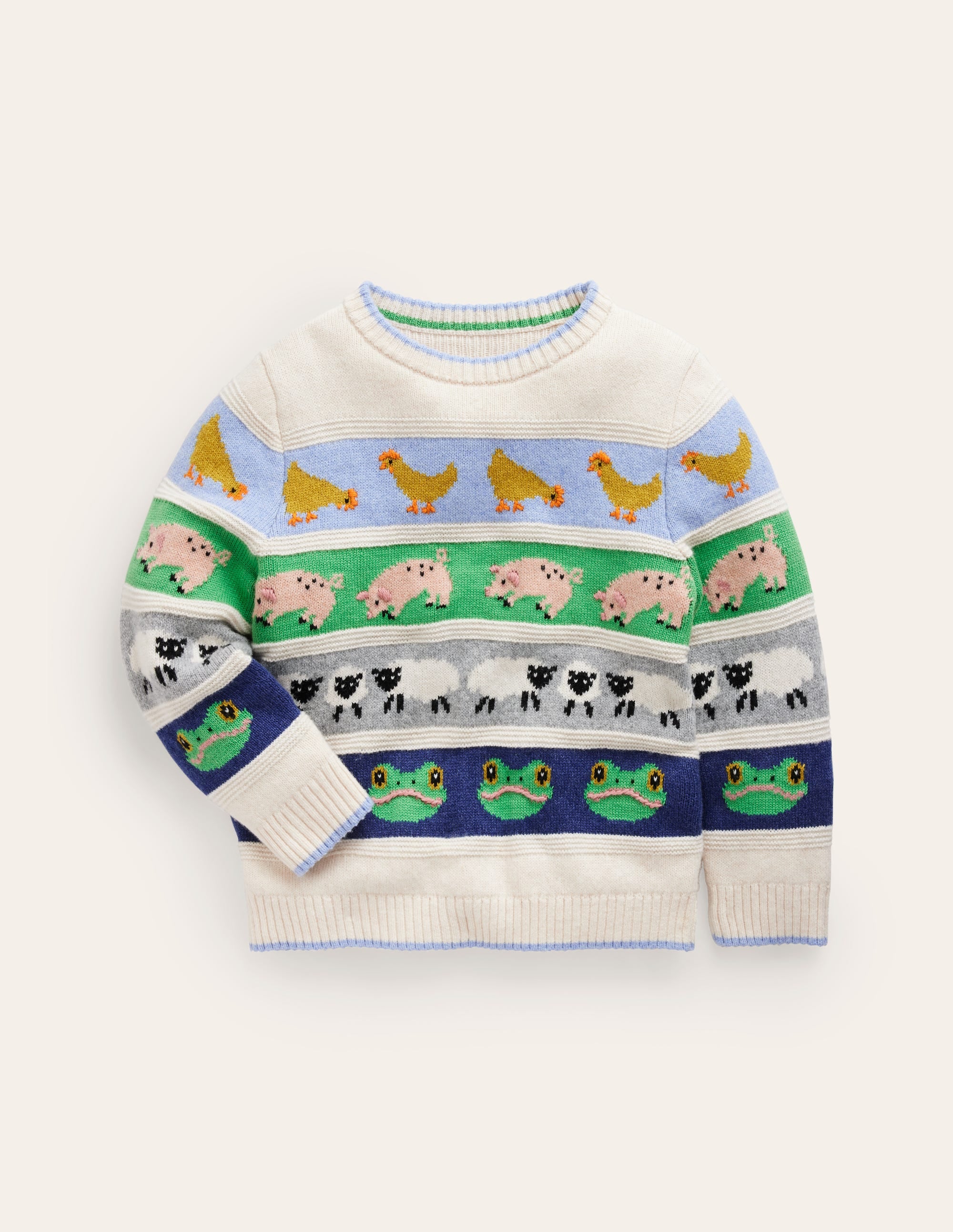Fair Isle Sweater with Easter Farm Animals Print - Cozy Knit Pullover for Women & Men - Perfect for Holiday Parties & Winter Outfits