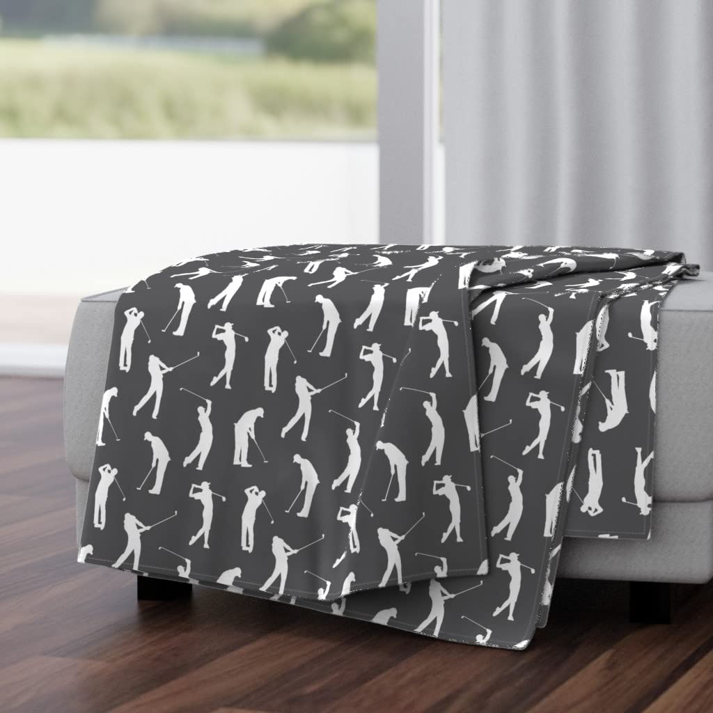 Premium Plush Minky Throw Blanket 50x70 Inches - Golf Themed Charcoal Grey Sports Blanket for Men, Boys & Athletes | Soft Cozy Blanket for Bed, Couch & Game Room Decor