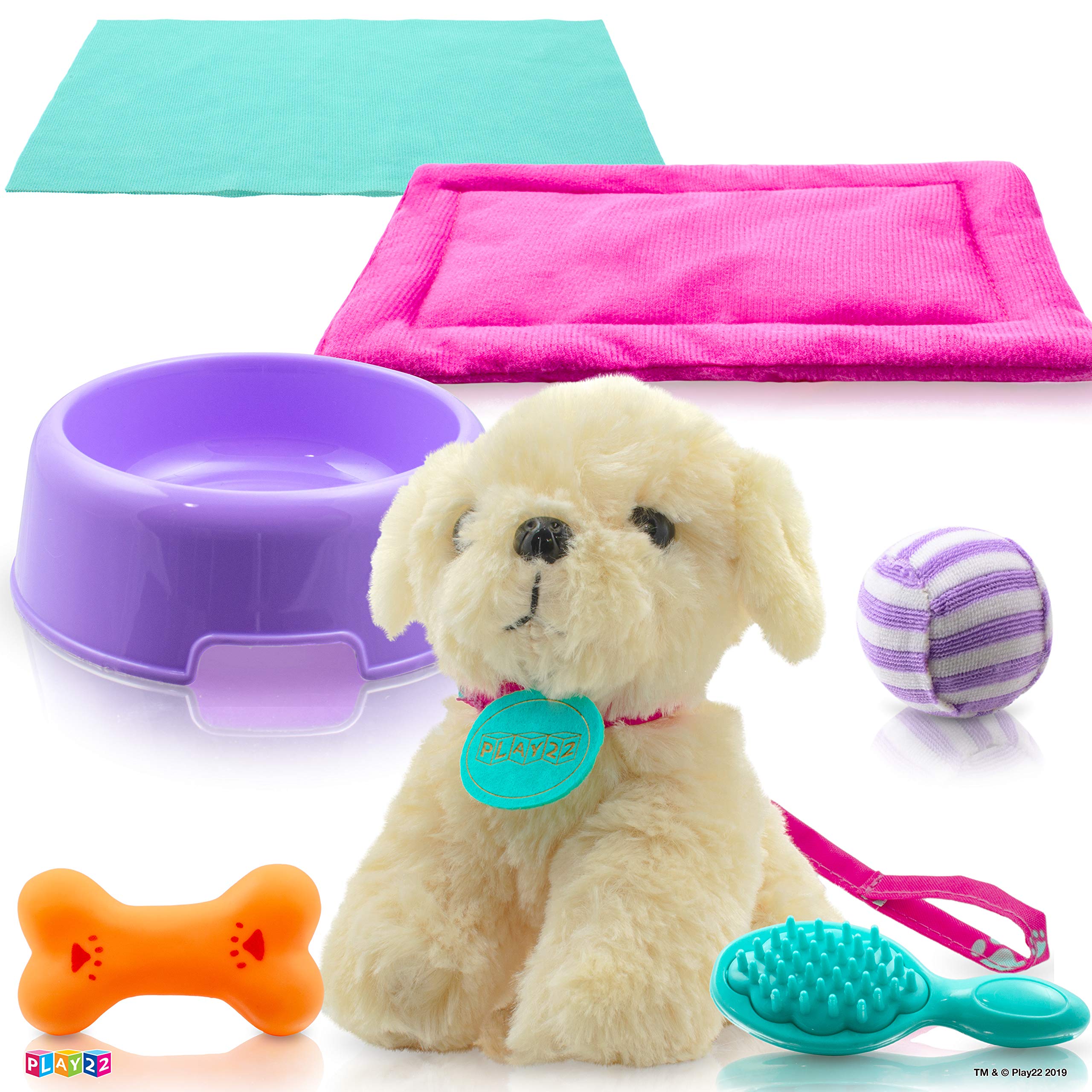 Play22 Plush Puppy Doll Set - 9PCS Kids Toys for 18