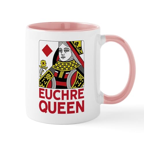 White/Pink Inside - Euchre Queen Mugs