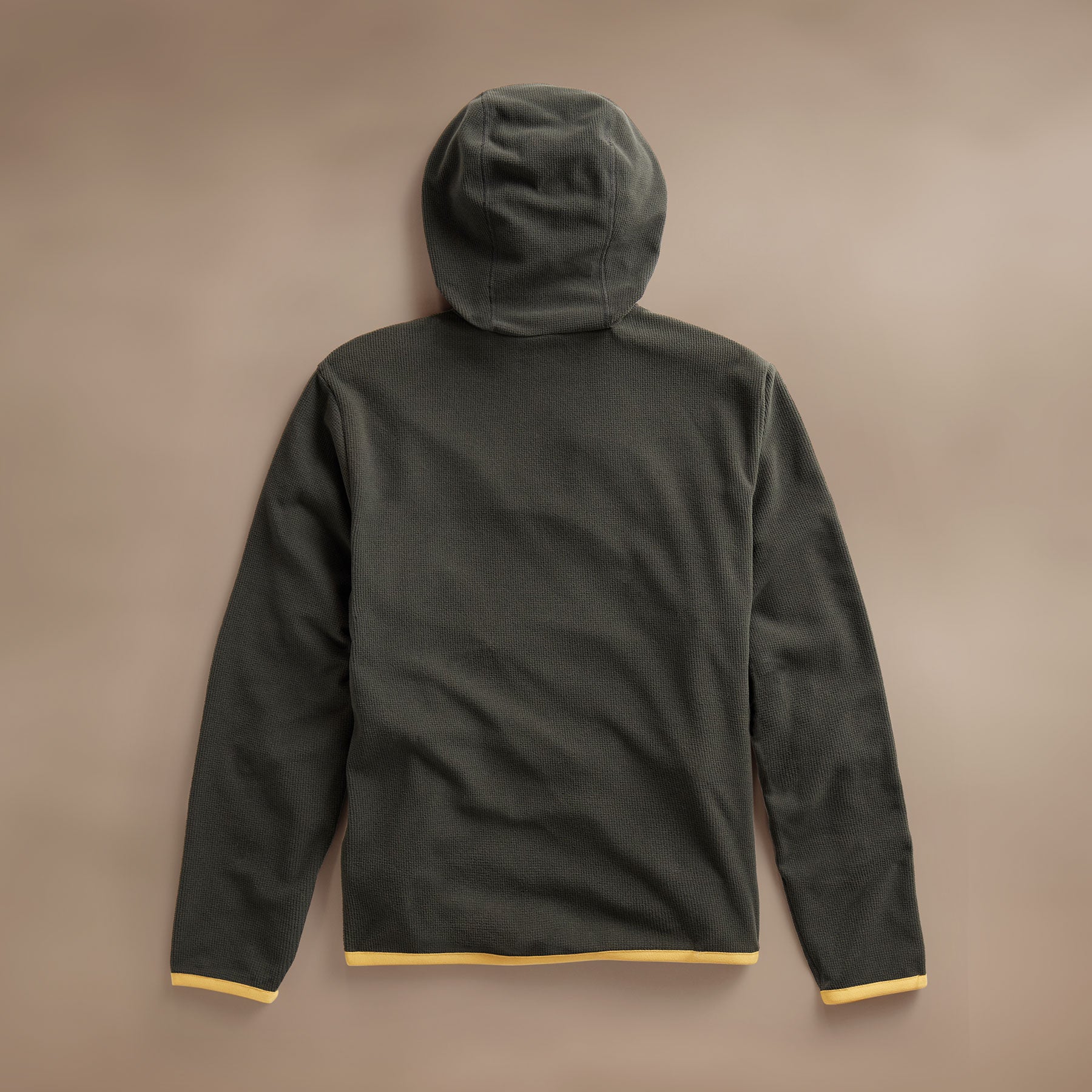 Tech Waffle Performance Hoodie - Carbon/Yellow | Moisture-Wicking & Breathable Athletic Pullover for Running, Gym & Outdoor Activities