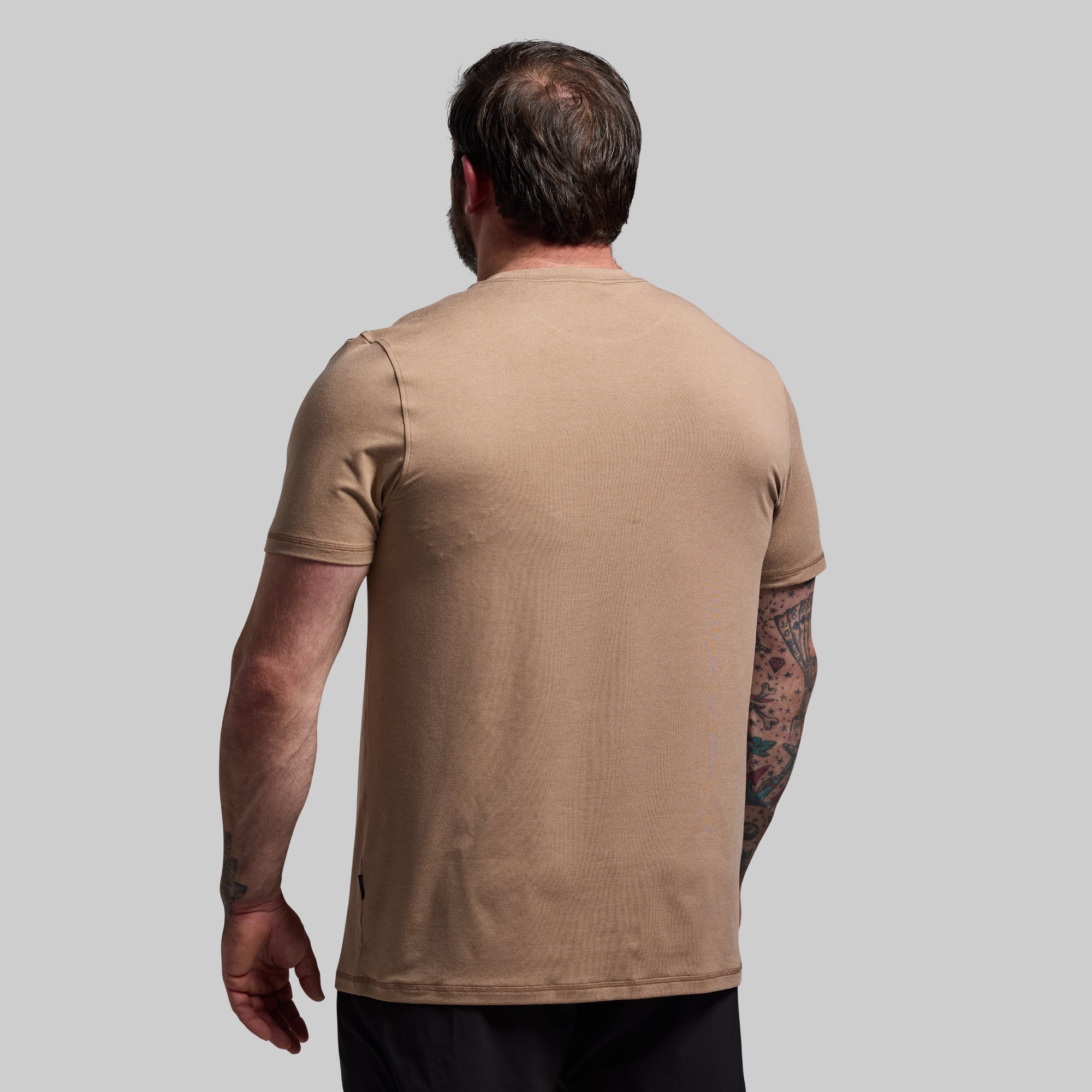 BP Premium Basic Crew Neck T-Shirt for Men - Soft Cotton Comfort Fit (Mocha Brown) | Casual Wear, Layering & Everyday Essentials