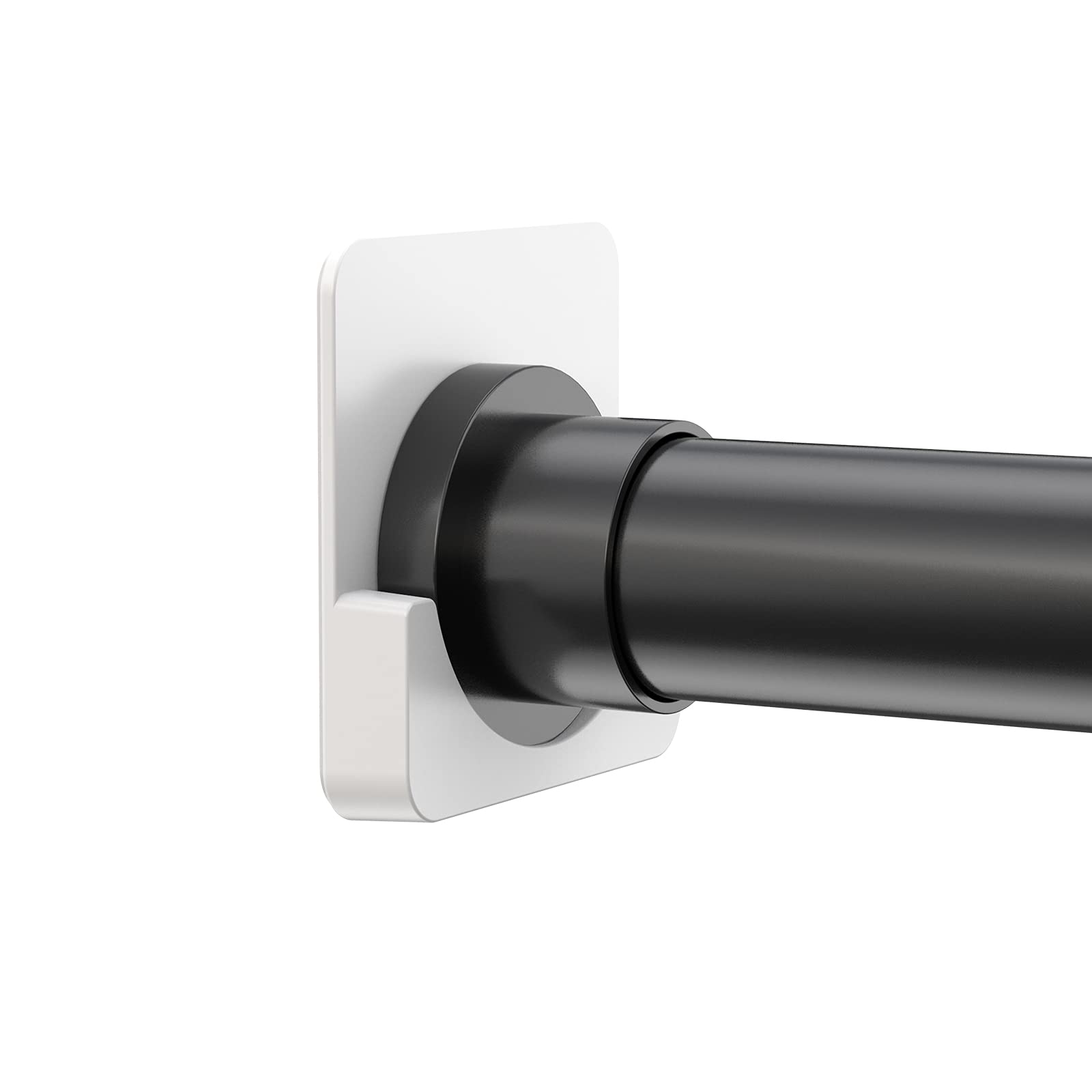 No Drill Adhesive Shower Curtain Rod Tension Holder - 2 Pack Stick-On Bathroom Rod Mount Retainer for Tile, Glass & Wall - Perfect for Renters & Small Spaces (Shower Rod Not Included) | Easy Installation & Space-Saving Solution